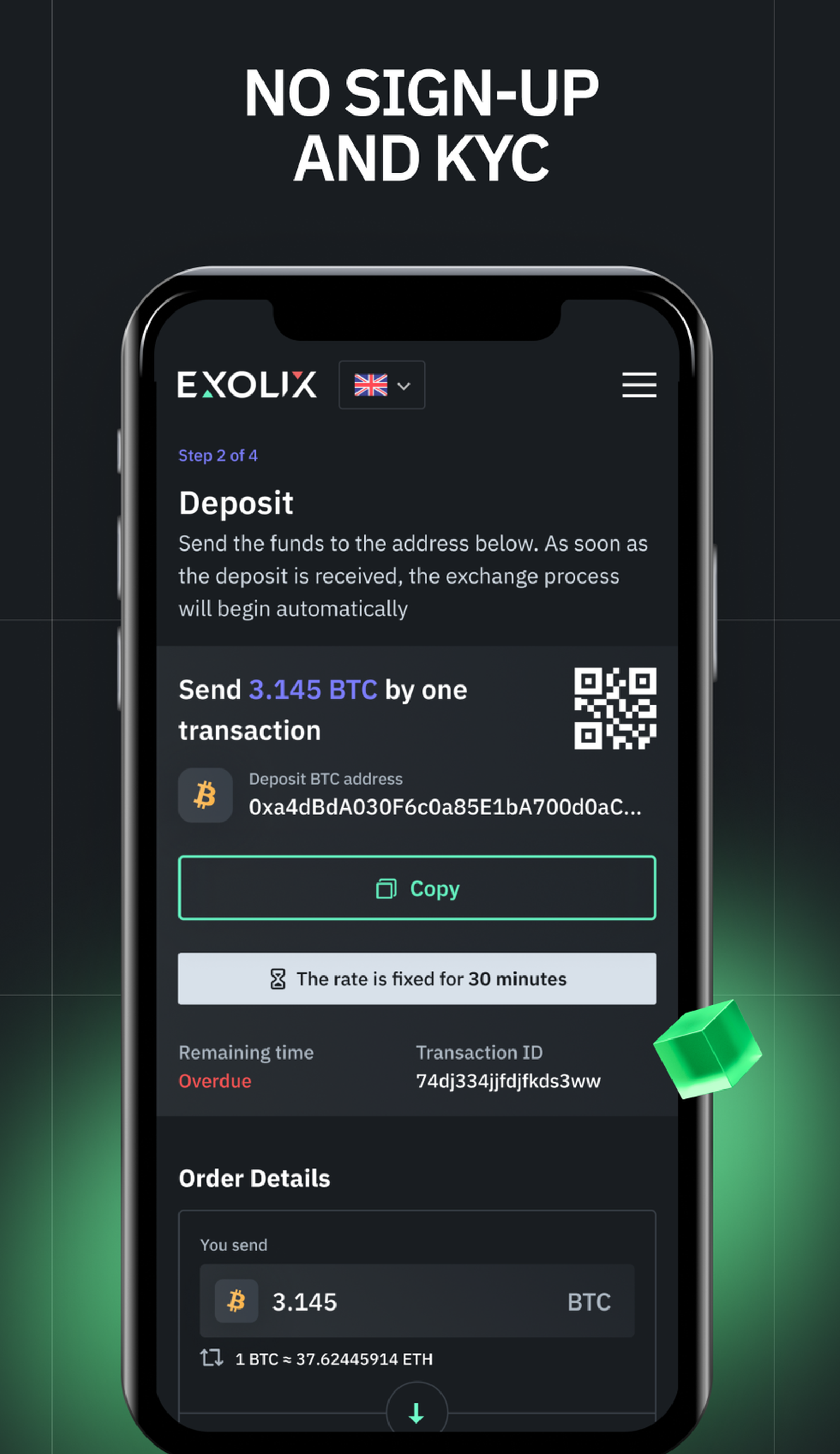 Exolix Exchange в Телеграм — скриншот 3