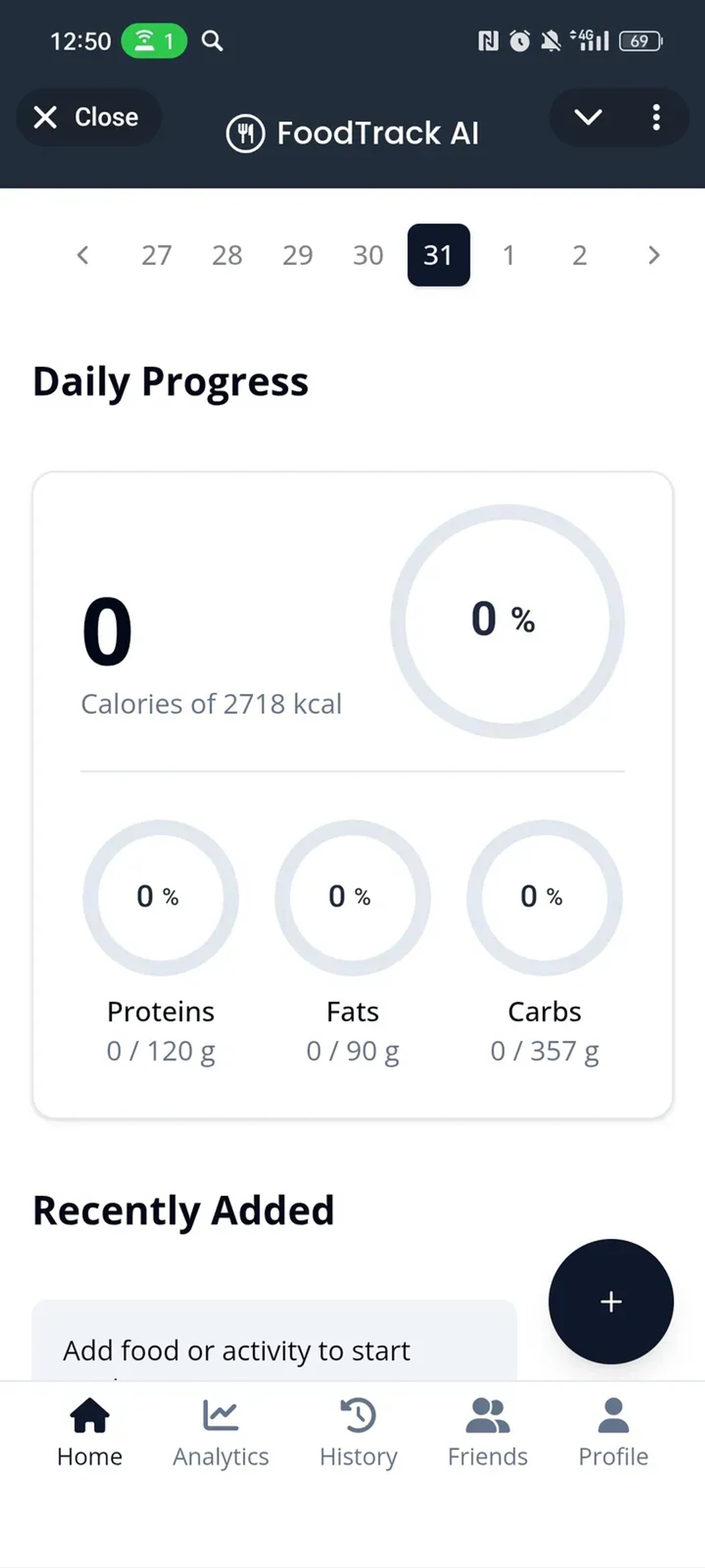 FoodTrack AI в Телеграм — скриншот 1