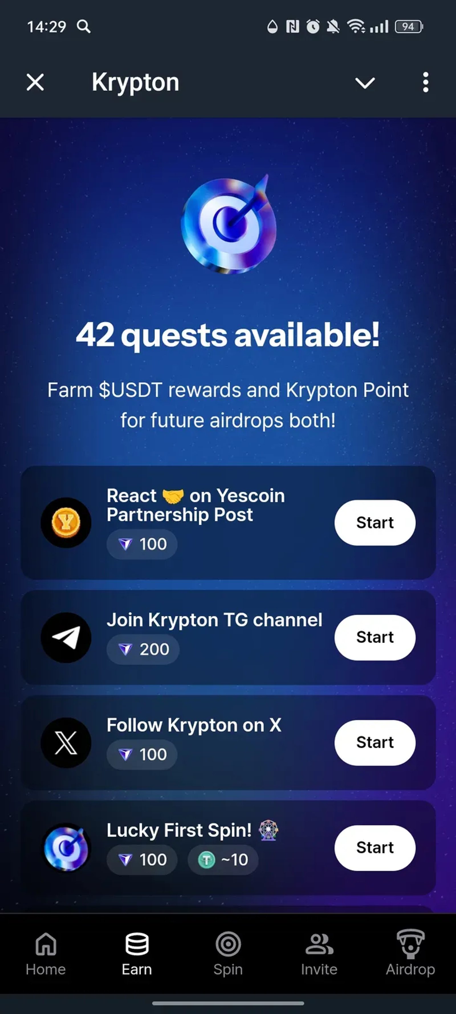 Krypton в Телеграм — скриншот 2