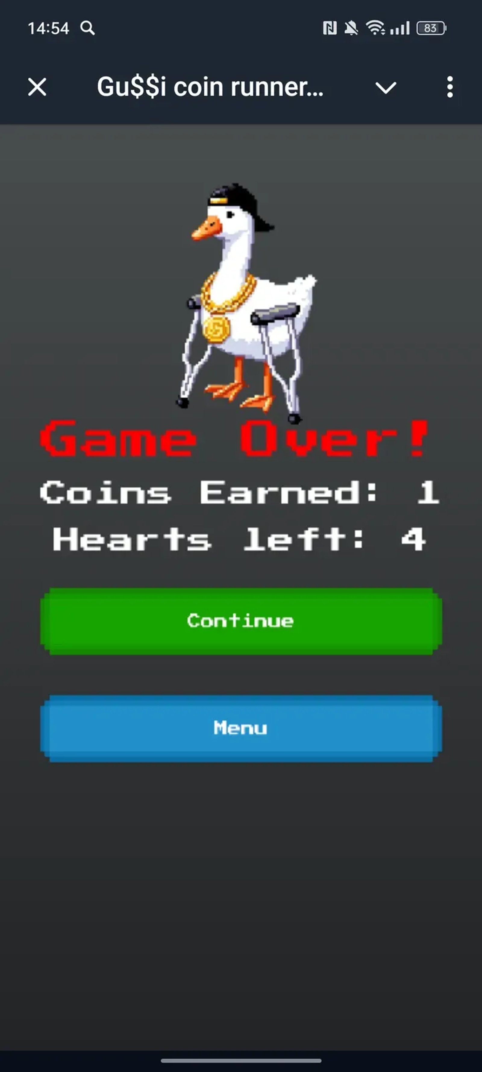 Gu$$i coin runner Game в Телеграм — скриншот 6