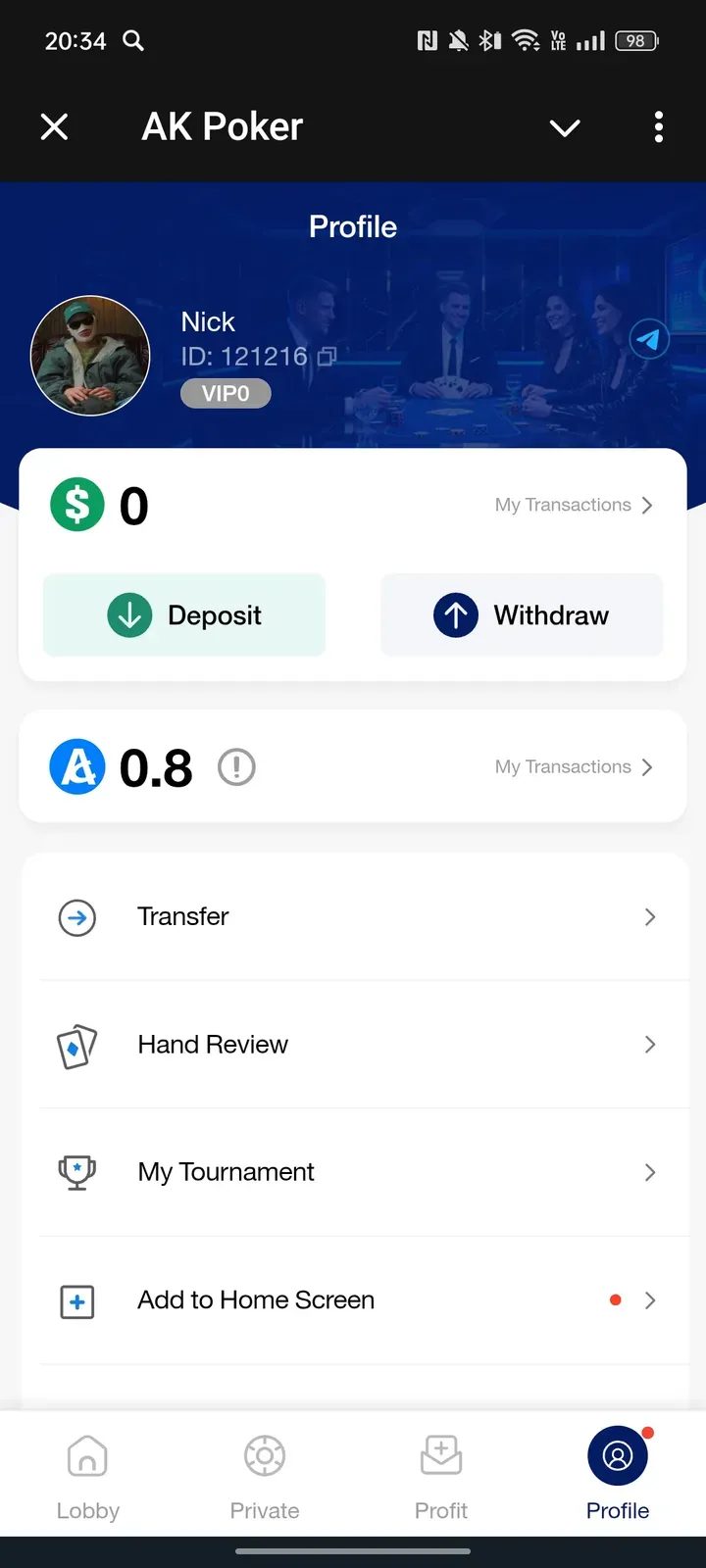 AK Poker Telegram Screenshot 4