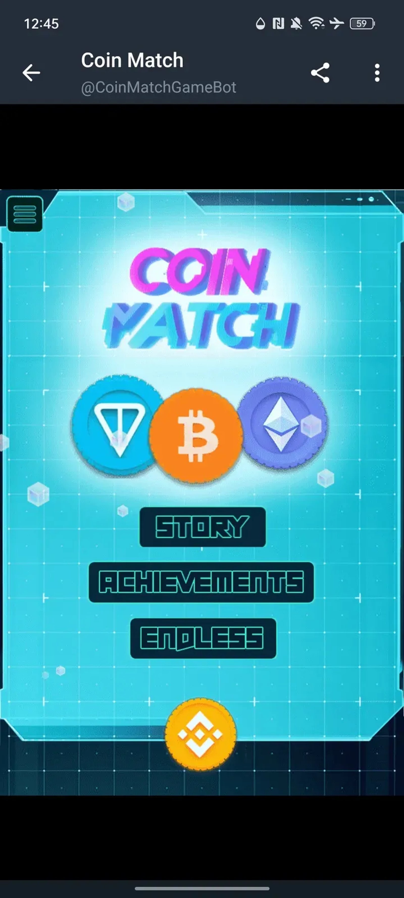 Coin Match Game в Телеграм — скриншот 1