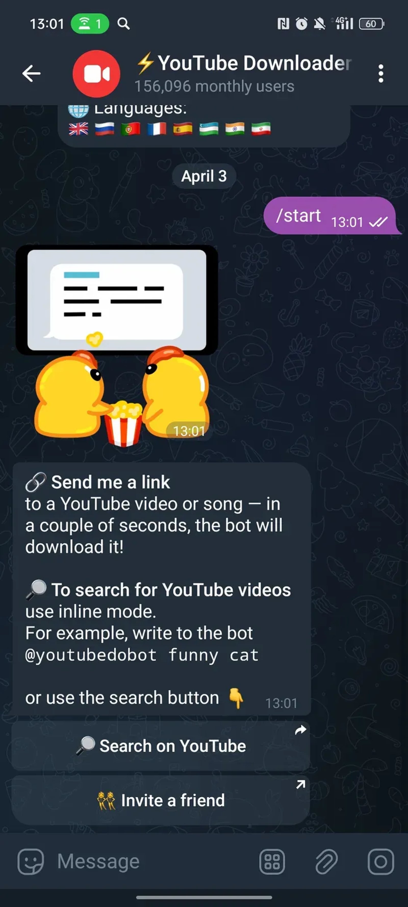 ⚡️YouTube Downloader | Music в Телеграм — скриншот 2