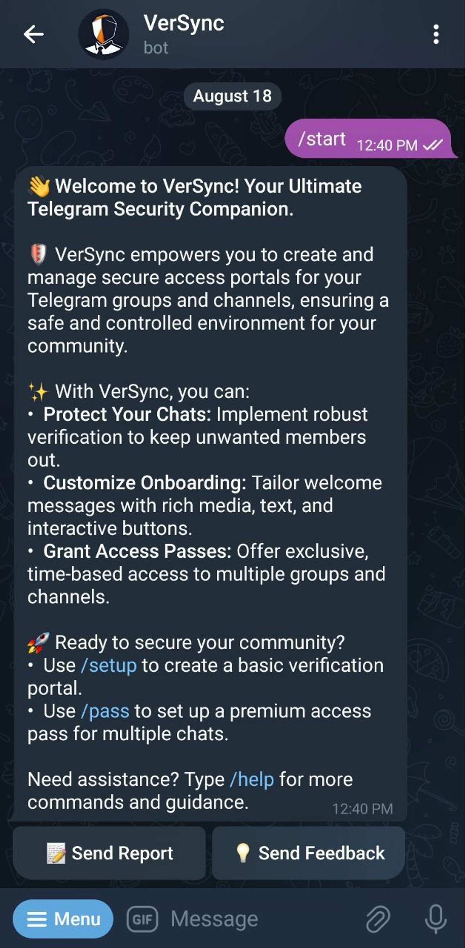 VerSync в Телеграм — скриншот 2