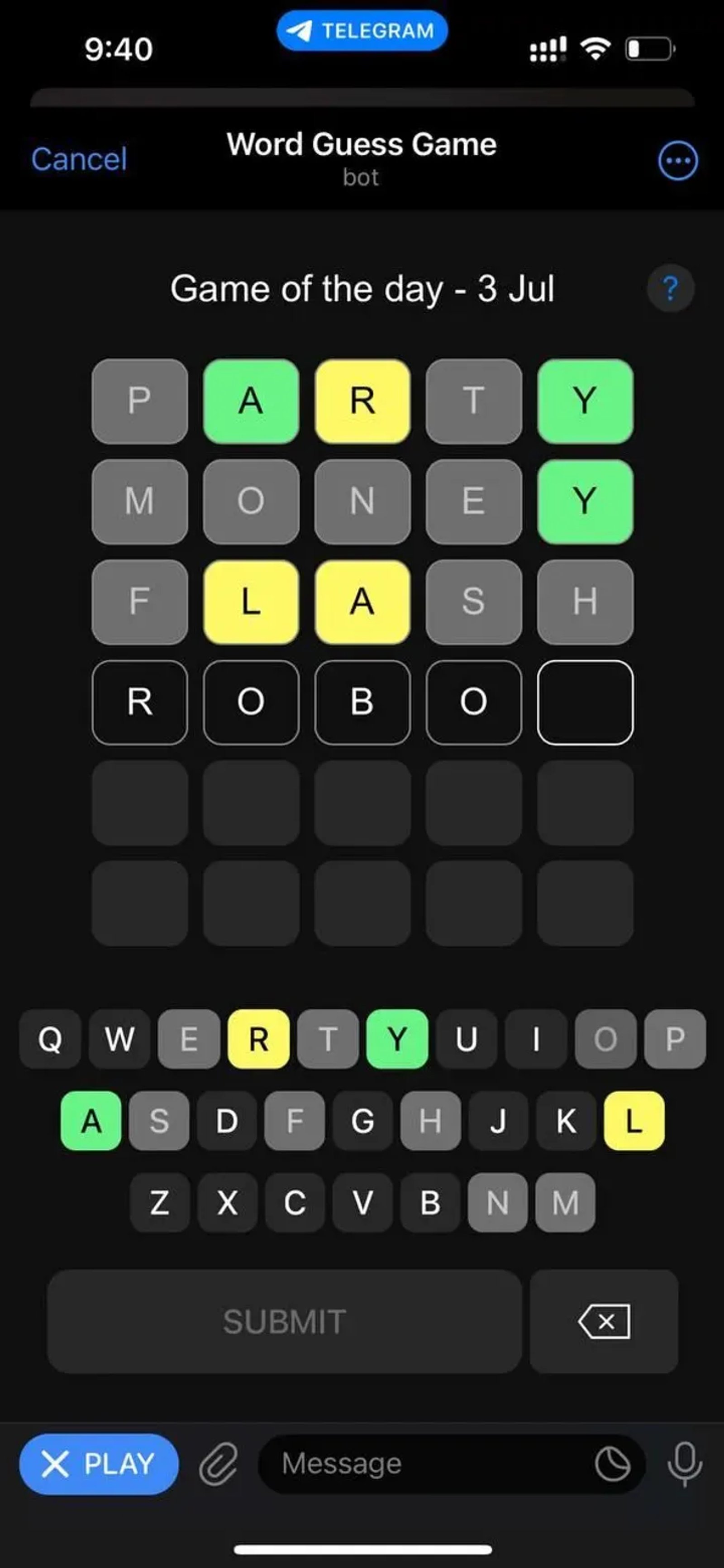 Word Guess - Wordle Game в Телеграм — скриншот 3