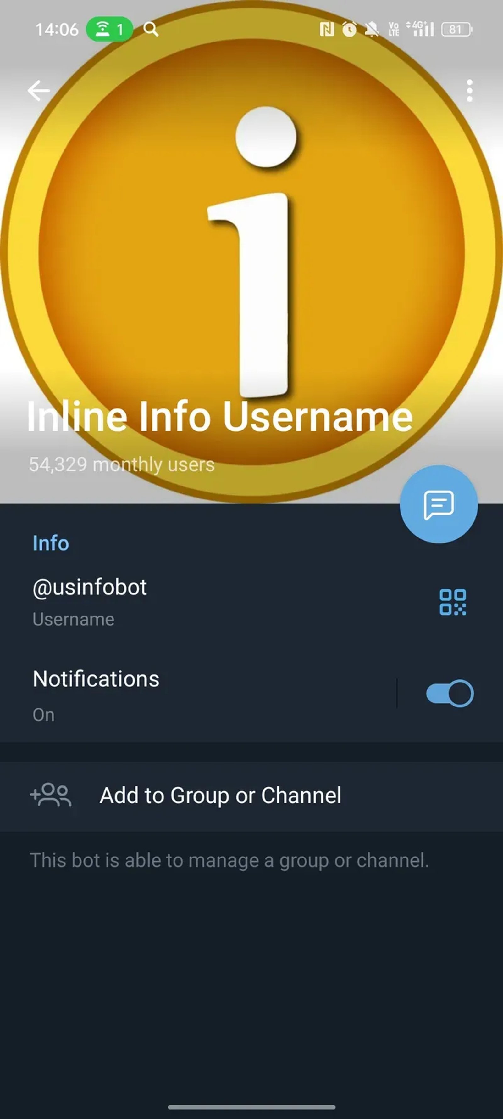 Inline Info Username в Телеграм — скриншот 4