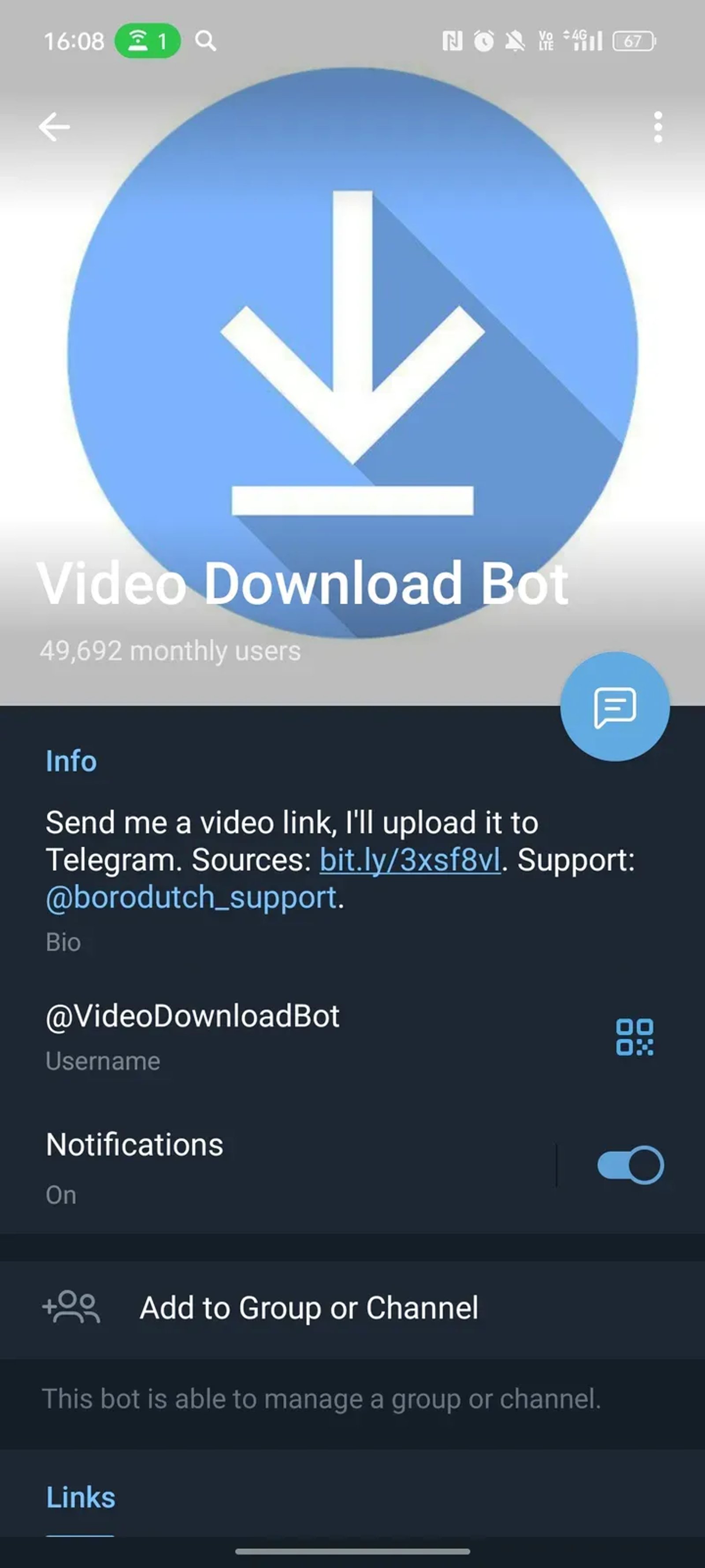 Video Download Bot в Телеграм — скриншот 4
