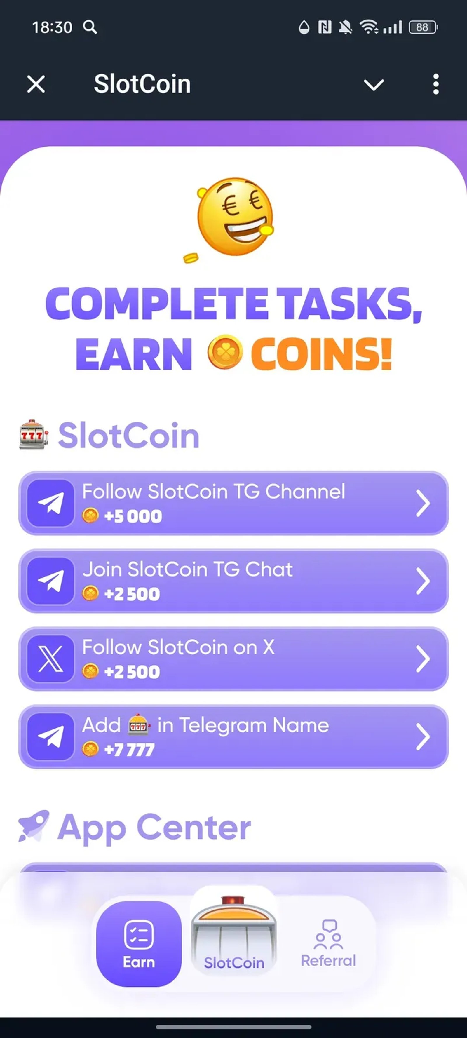 SlotCoin в Телеграм — скриншот 2