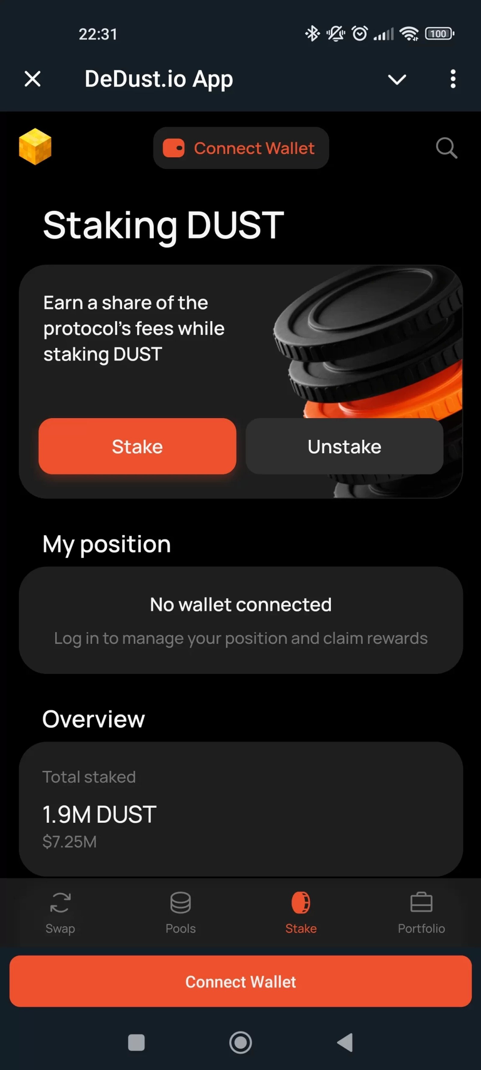 DeDust io Позиция