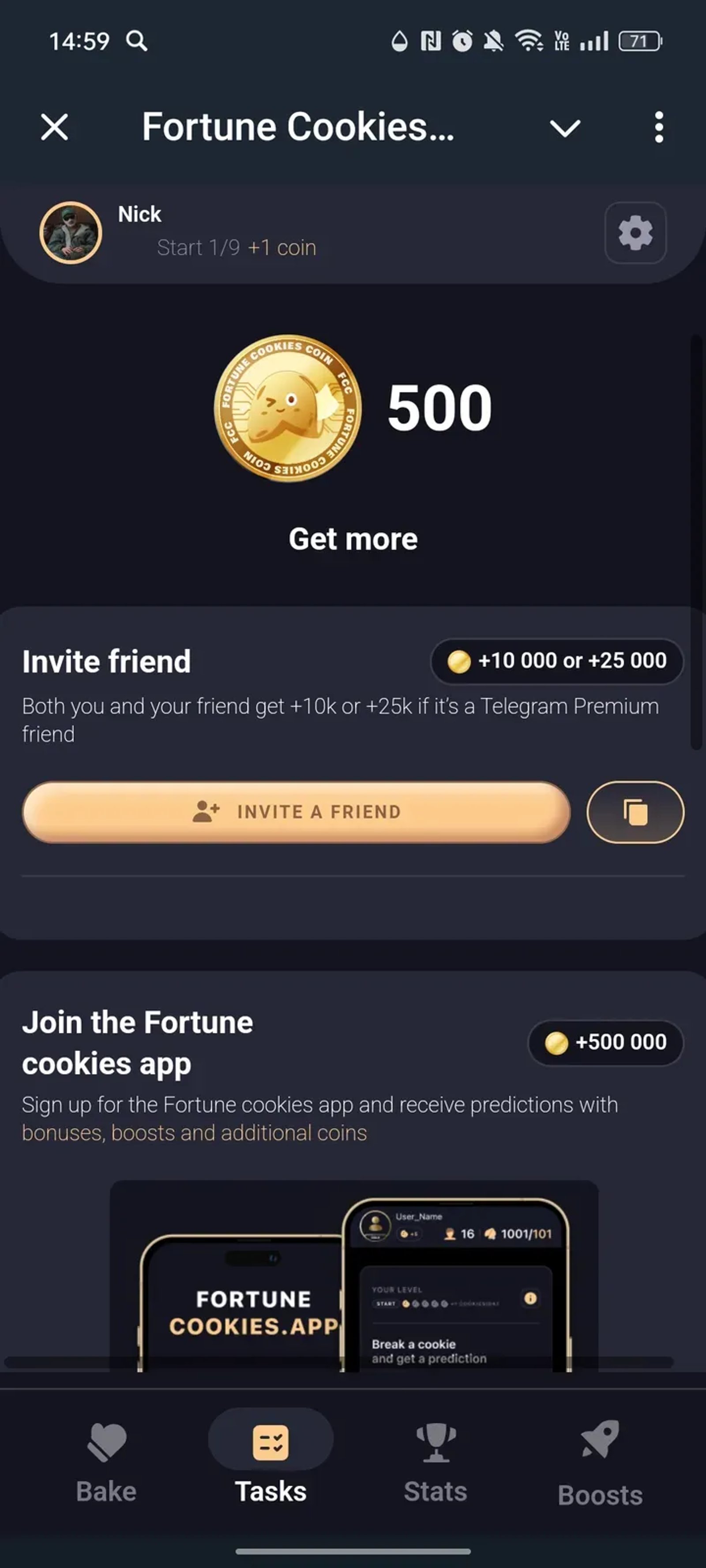 Fortune Cookies Coin в Телеграм — скриншот 2