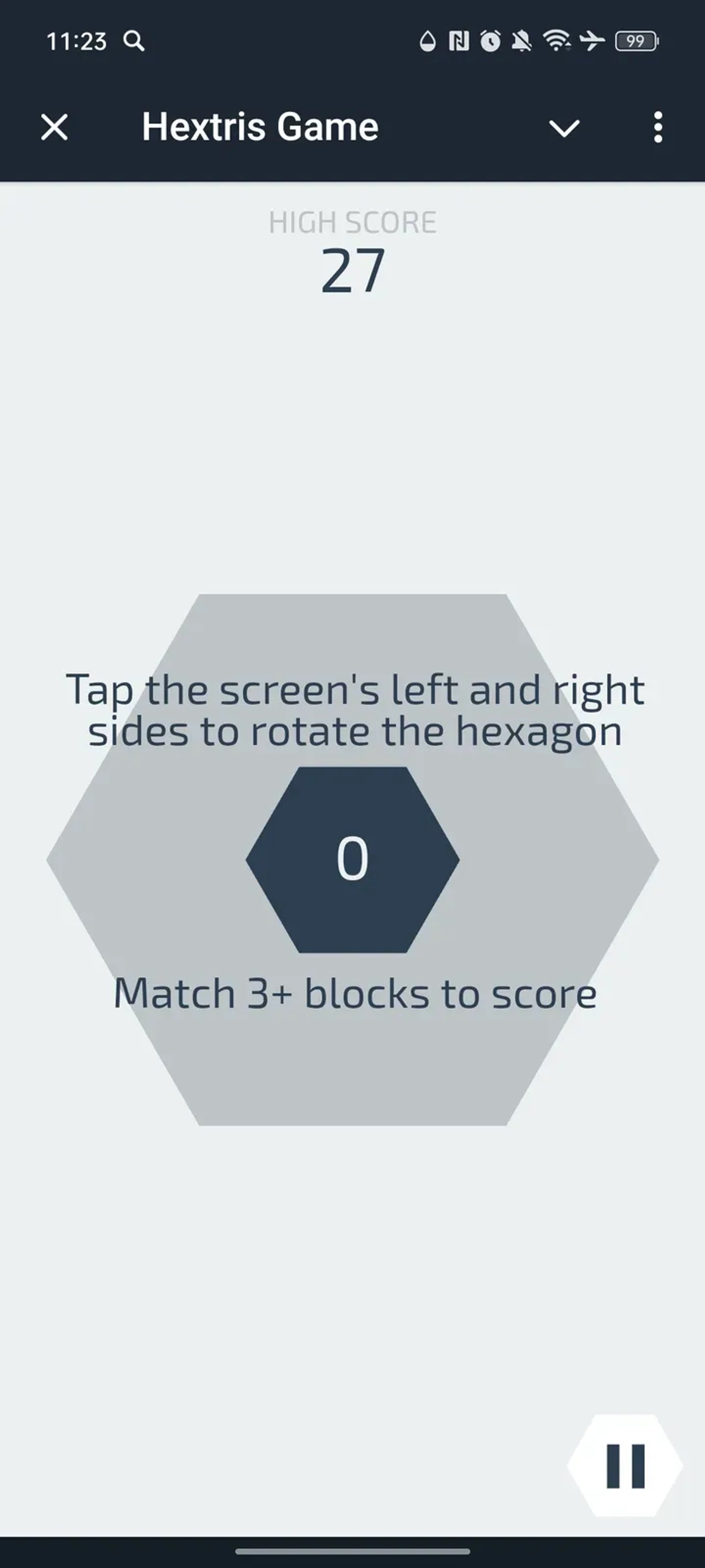 Hextris Game в Телеграм — скриншот 3