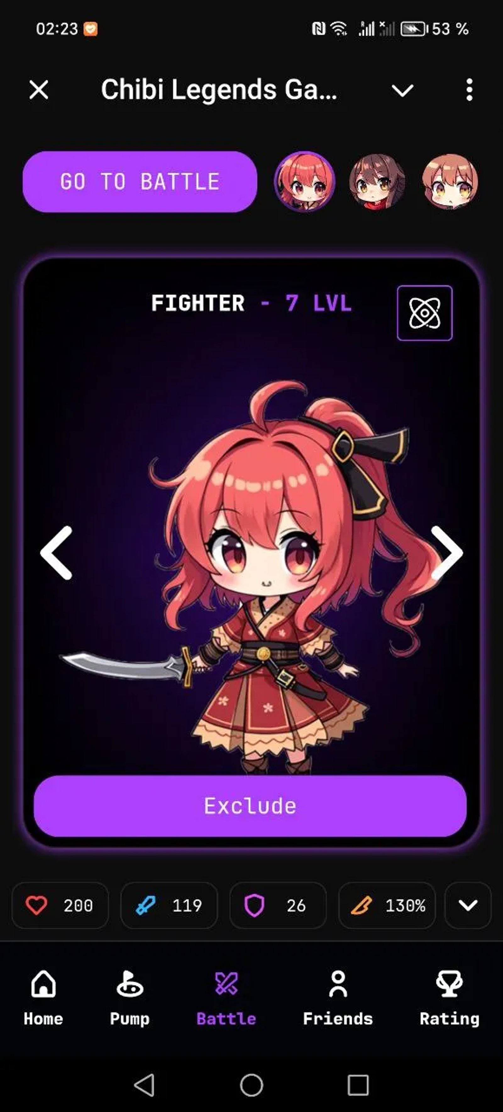 Chibi Legends Game в Телеграм — скриншот 3