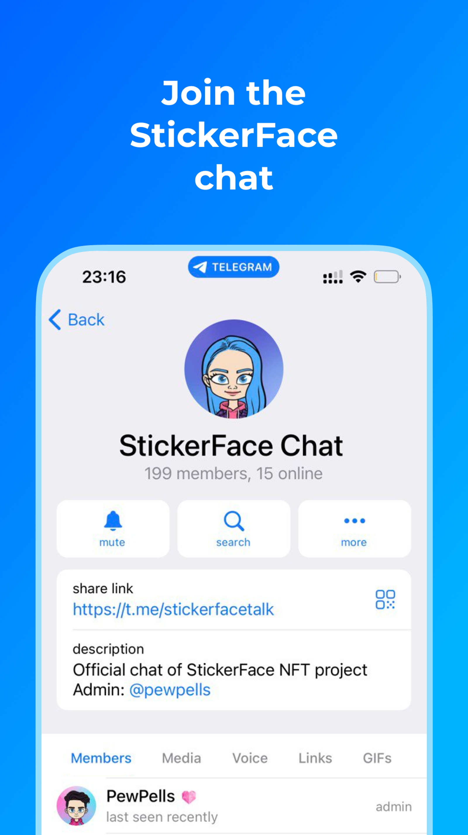 StickerFace Chat в Телеграм — скриншот 1