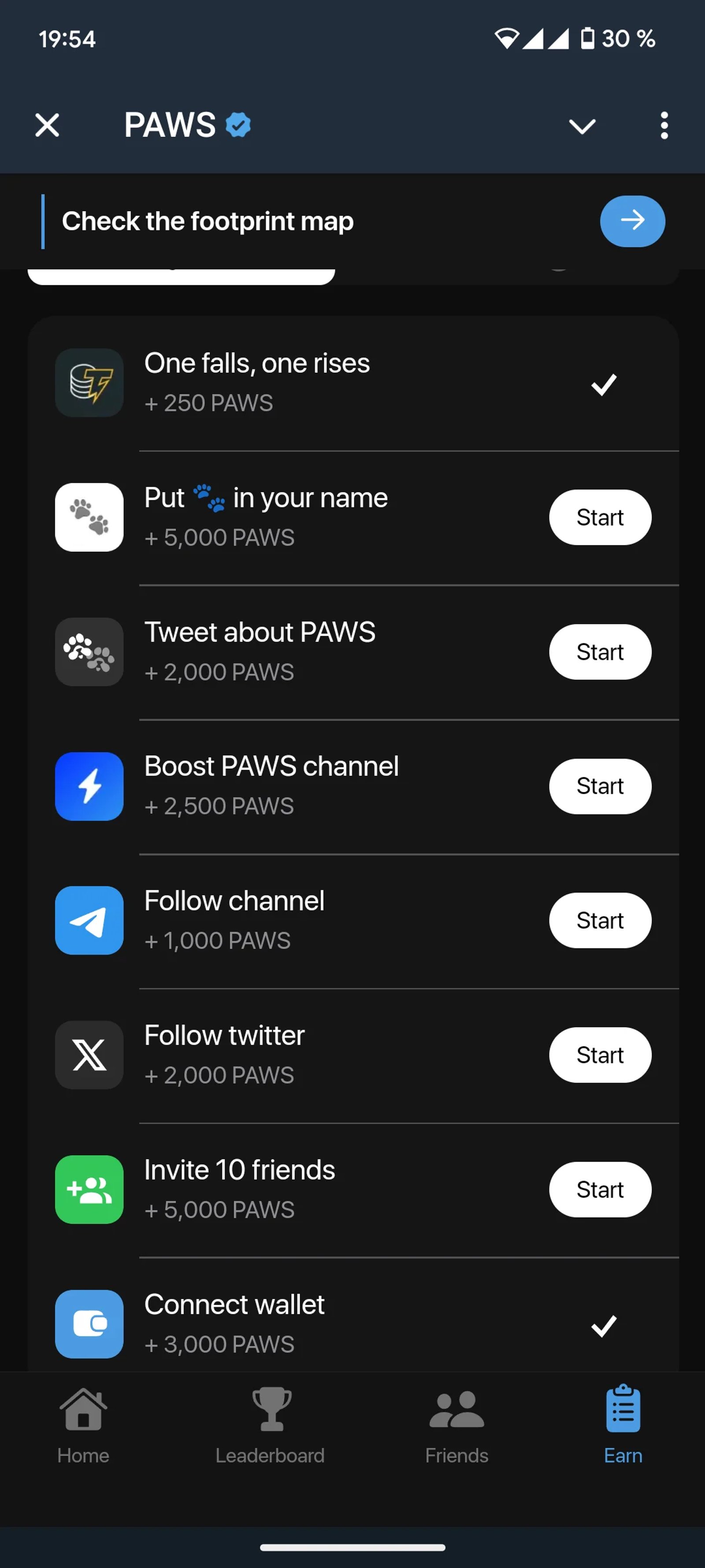 PAWS Telegram - Задания