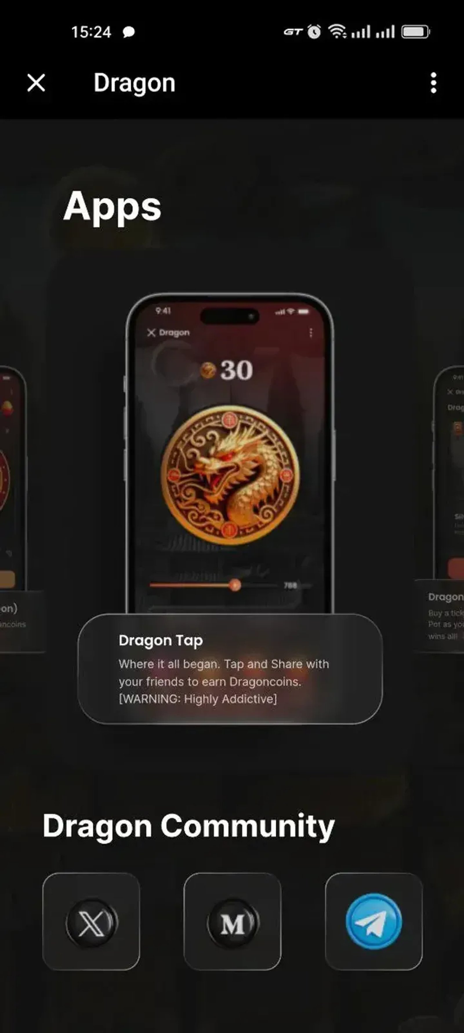 Dragon в Телеграм — скриншот 2
