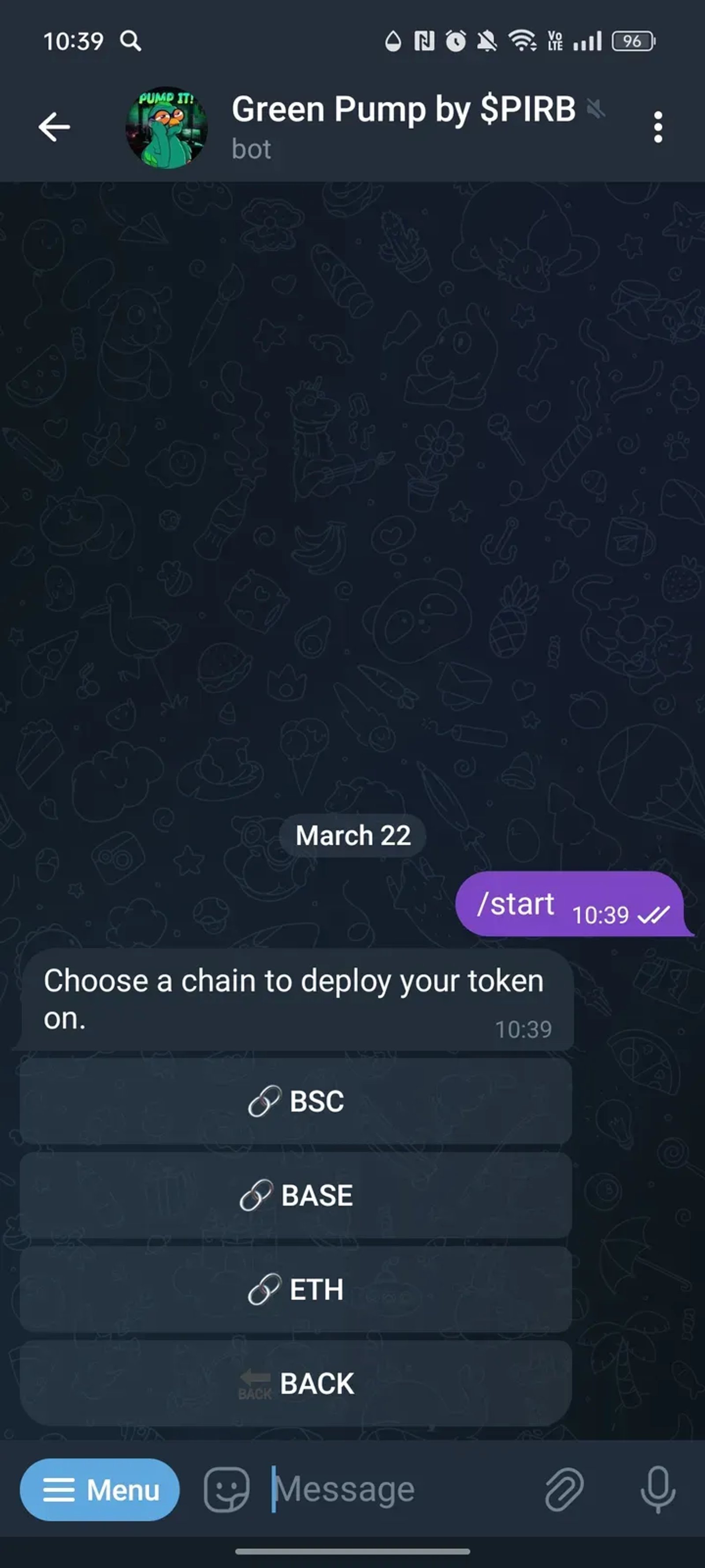Green Pump by $PIRB в Телеграм — скриншот 3