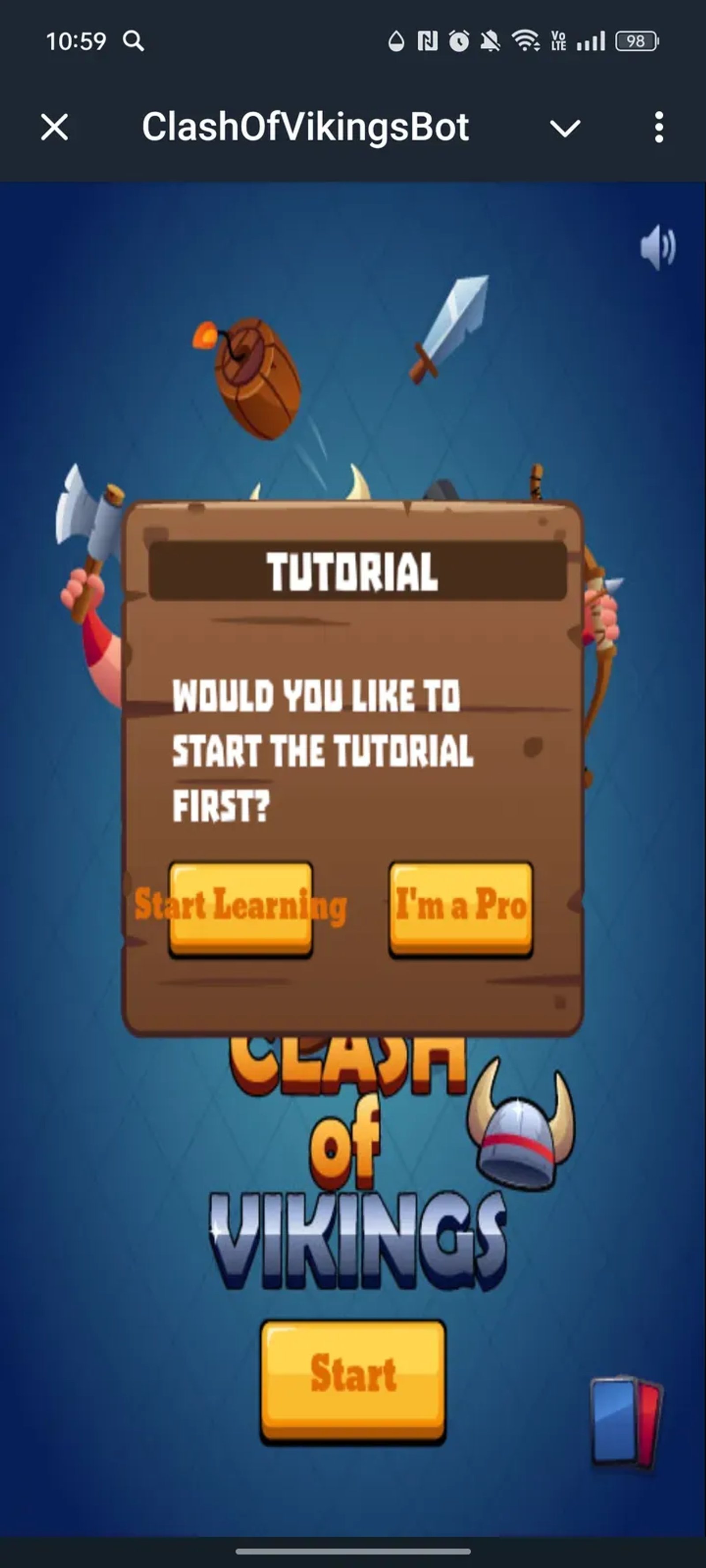 ClashOfVikingsBot в Telegram — скриншот 2