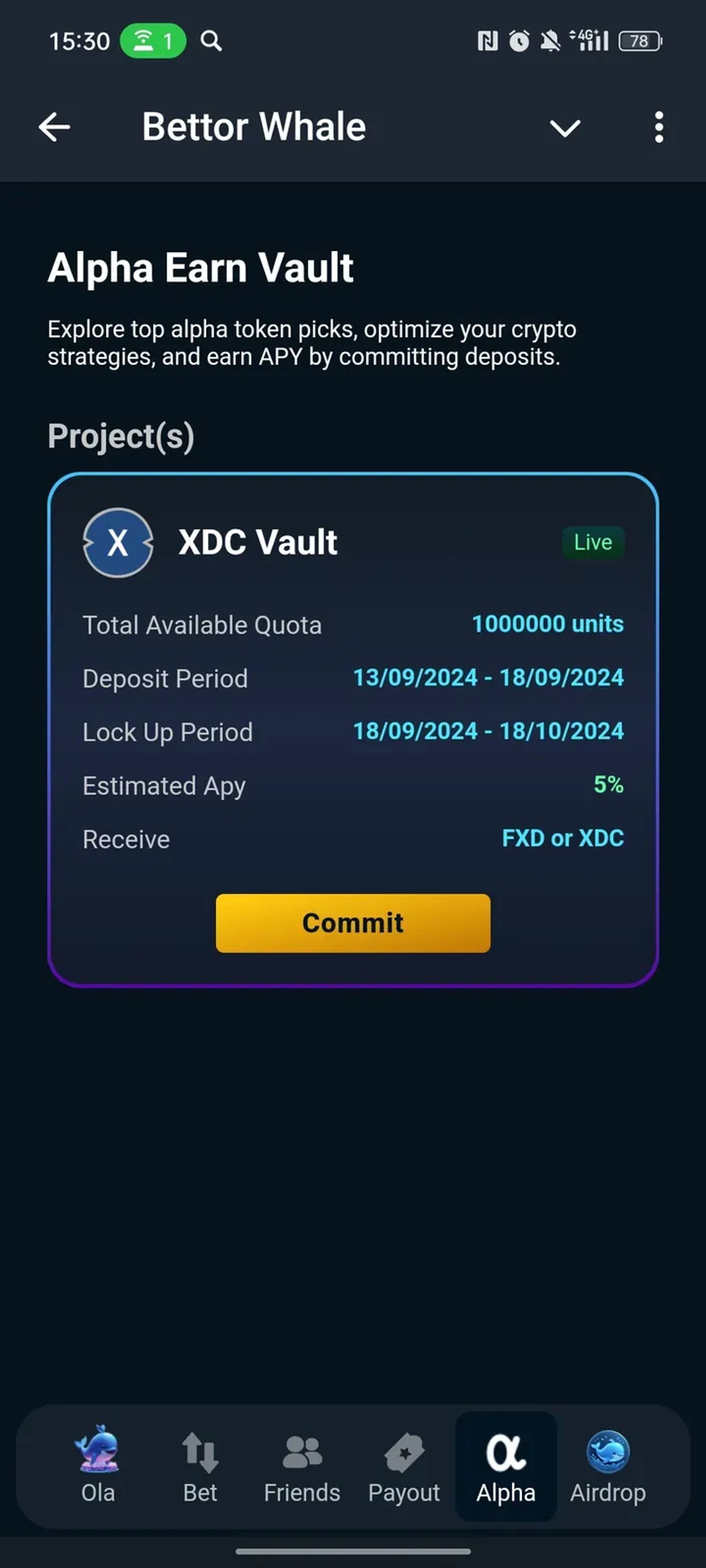 Bettor Whale в Телеграм — скриншот 5