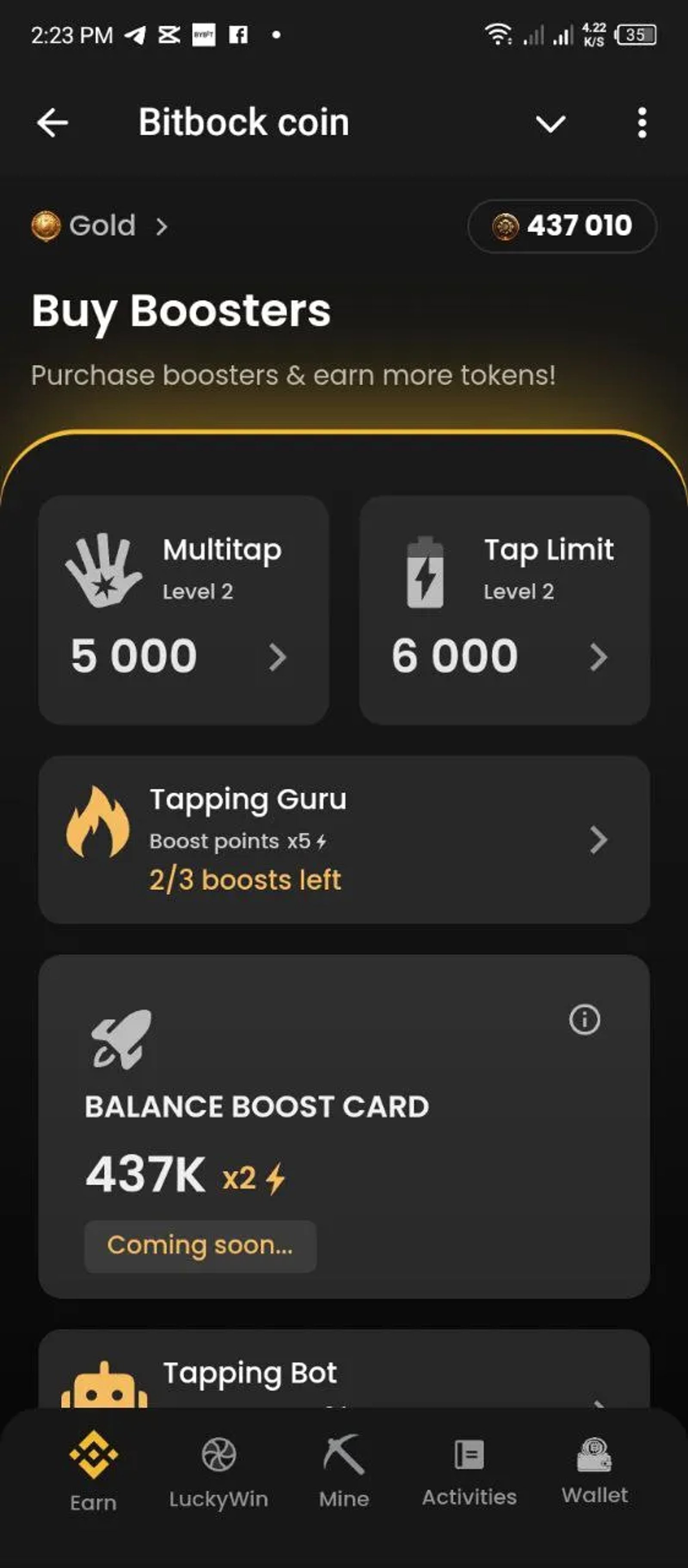 Bitbock coin в Телеграм — скриншот 10