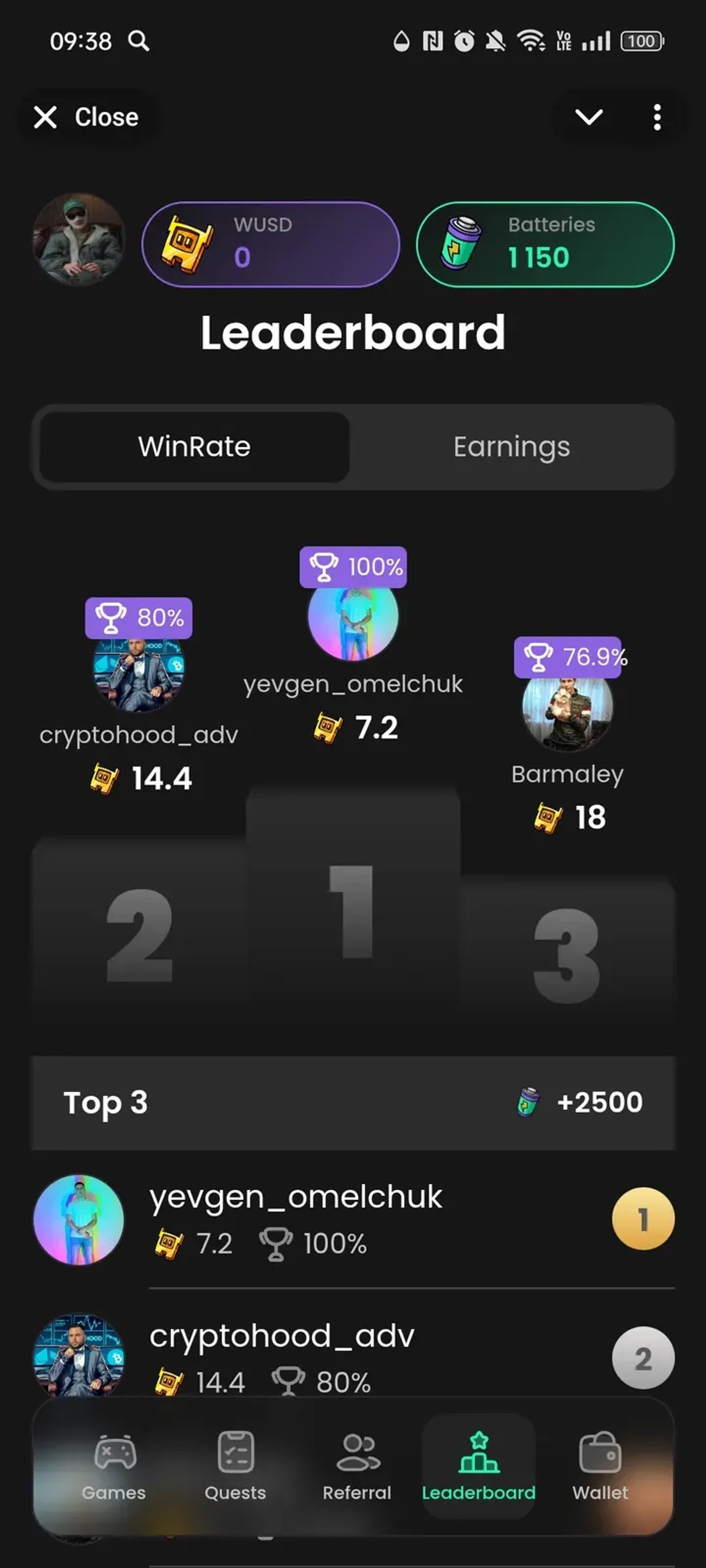 WAGER ⚔️ в Телеграм — скриншот 4