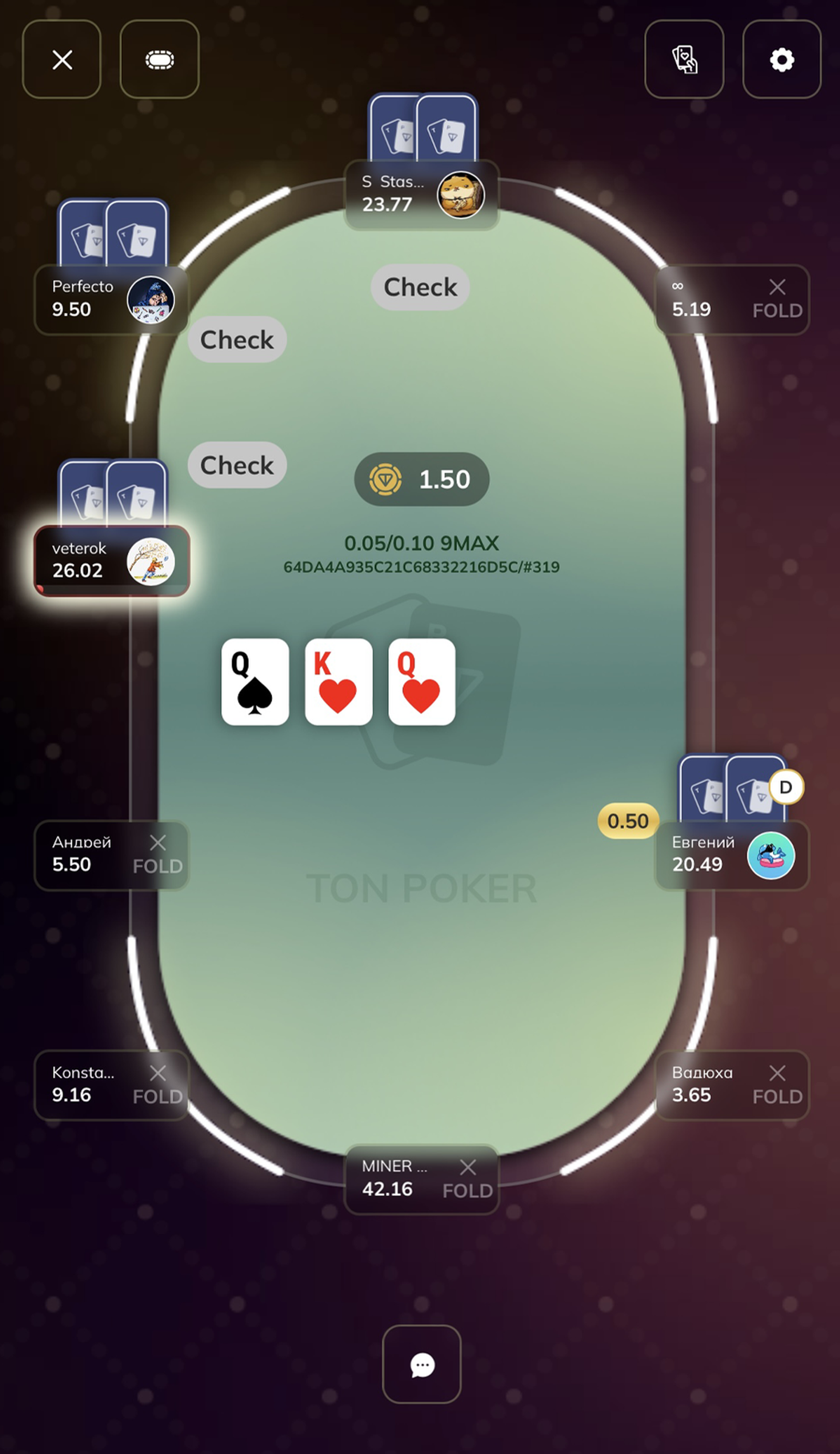 TON Poker в Телеграм — скриншот 3