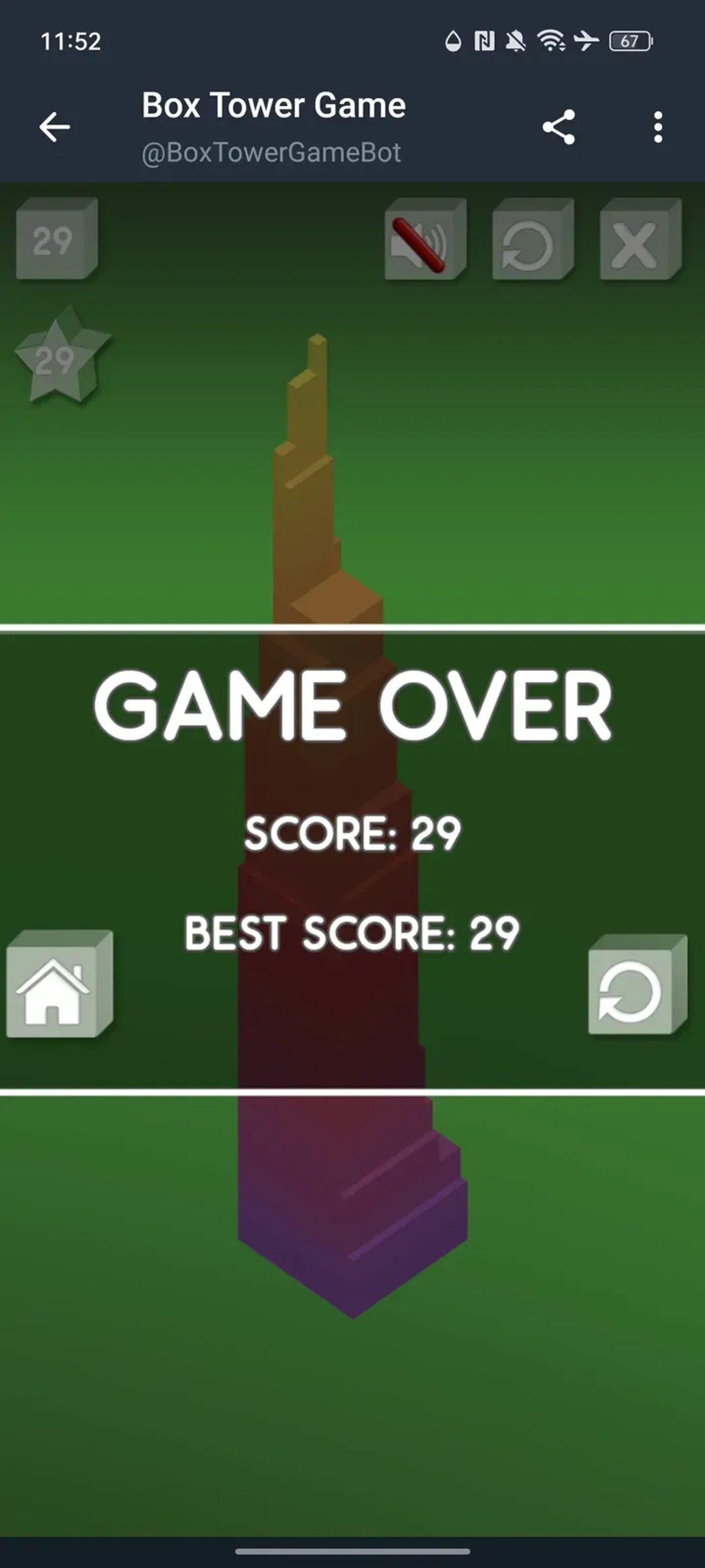 Box Tower Game в Телеграм — скриншот 4