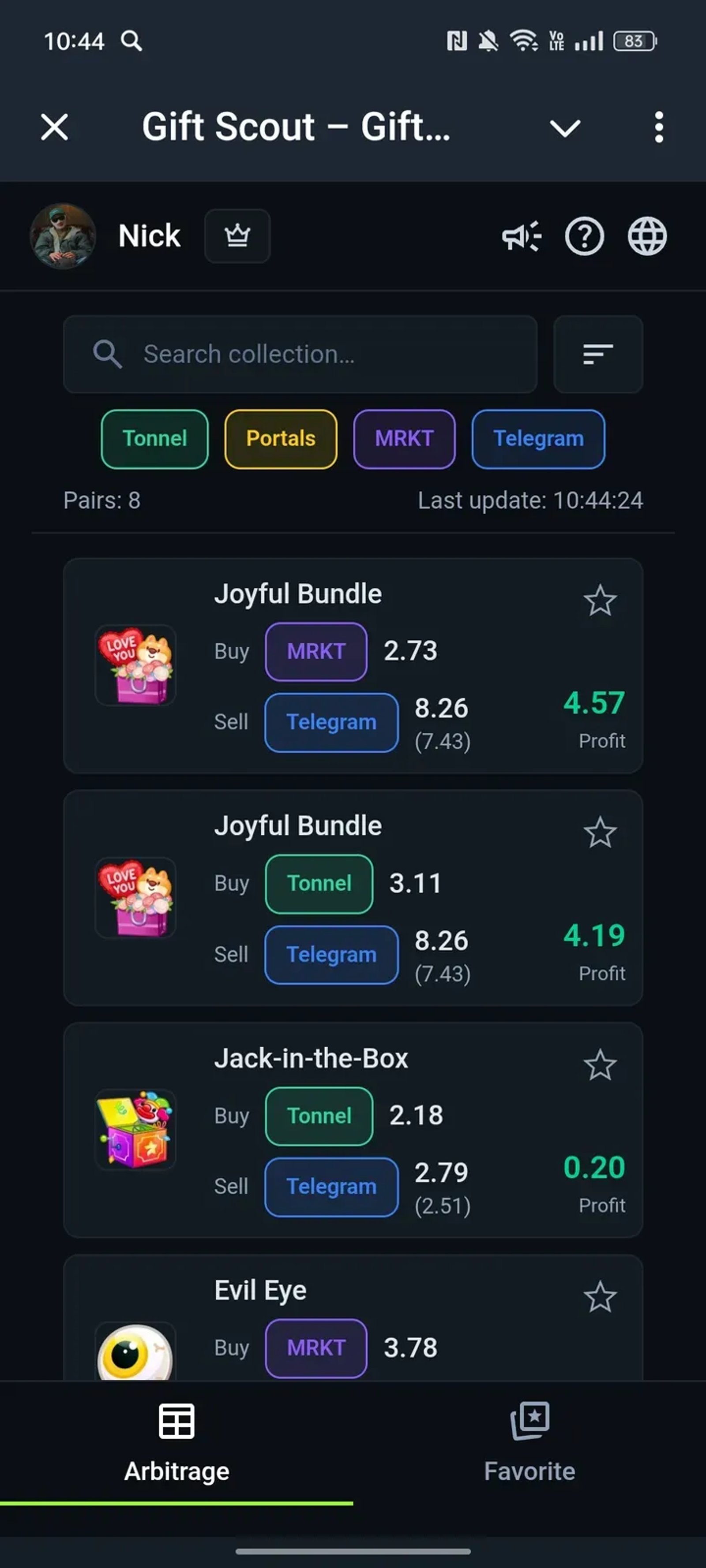 giftscout_bot Telegram Screenshot 1