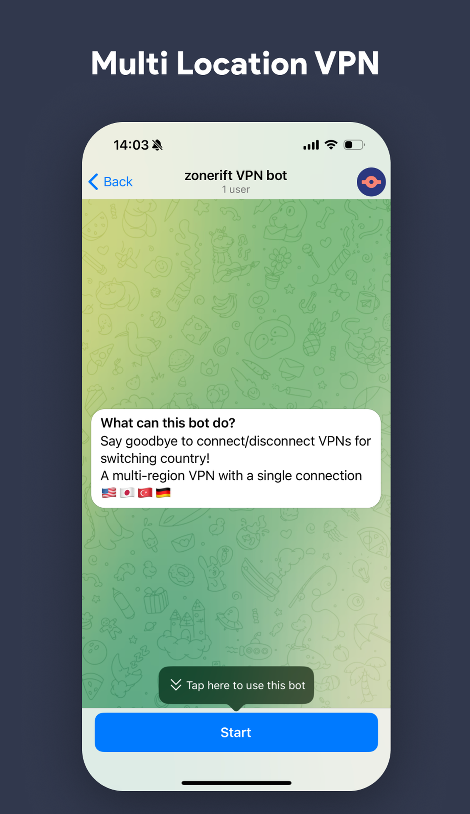 zonerift VPN в Телеграм — скриншот 1
