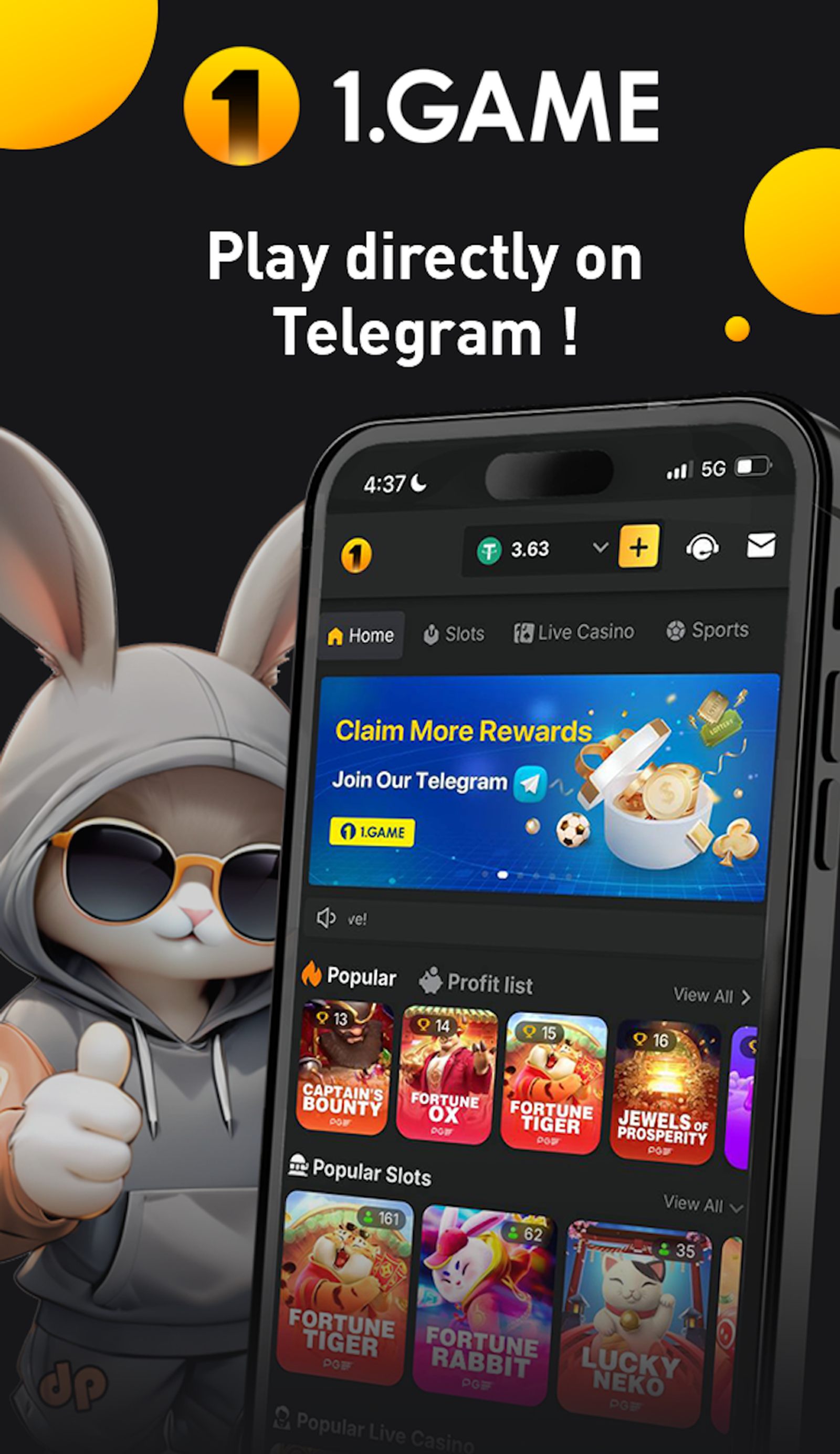 1.GAME в Телеграм — скриншот 1