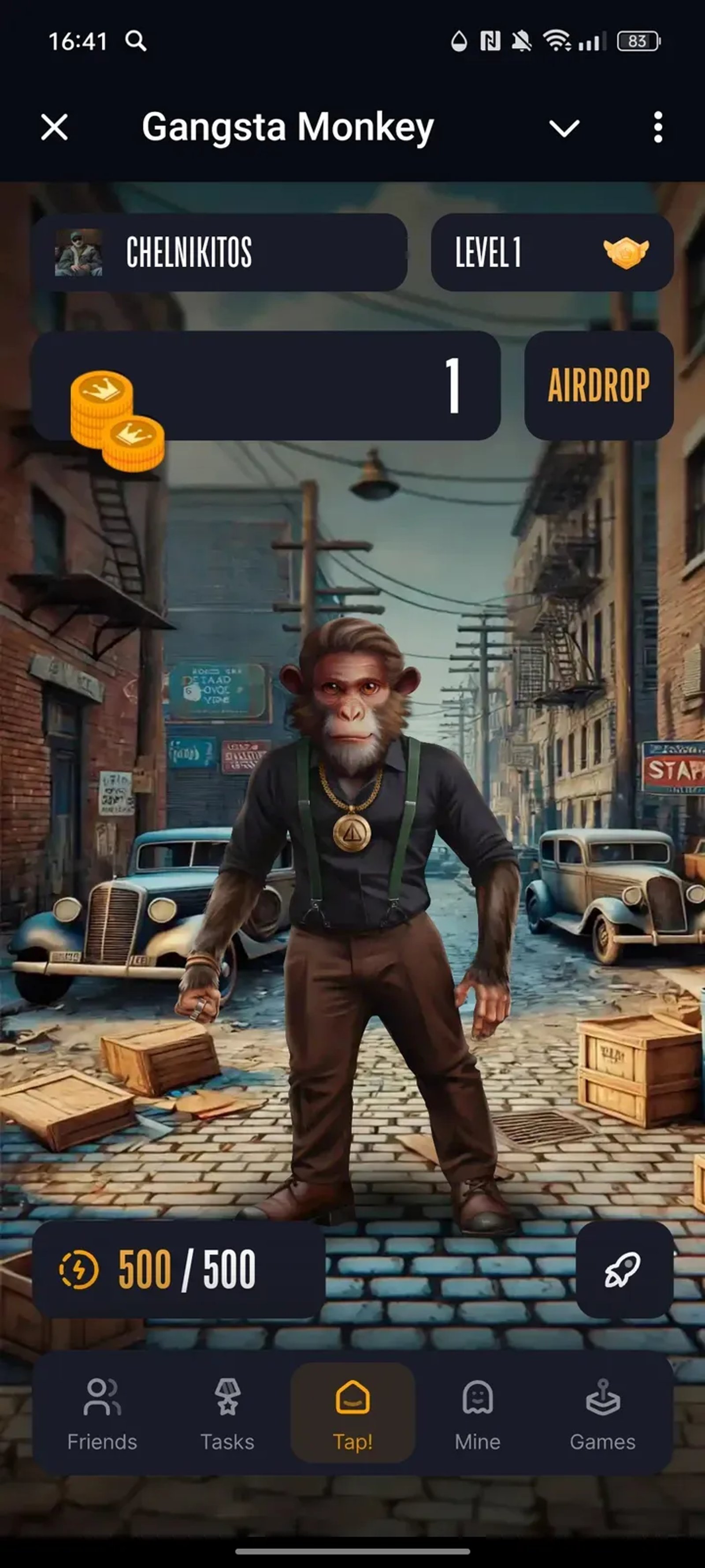 Gangsta Monkey в Телеграм — скриншот 1
