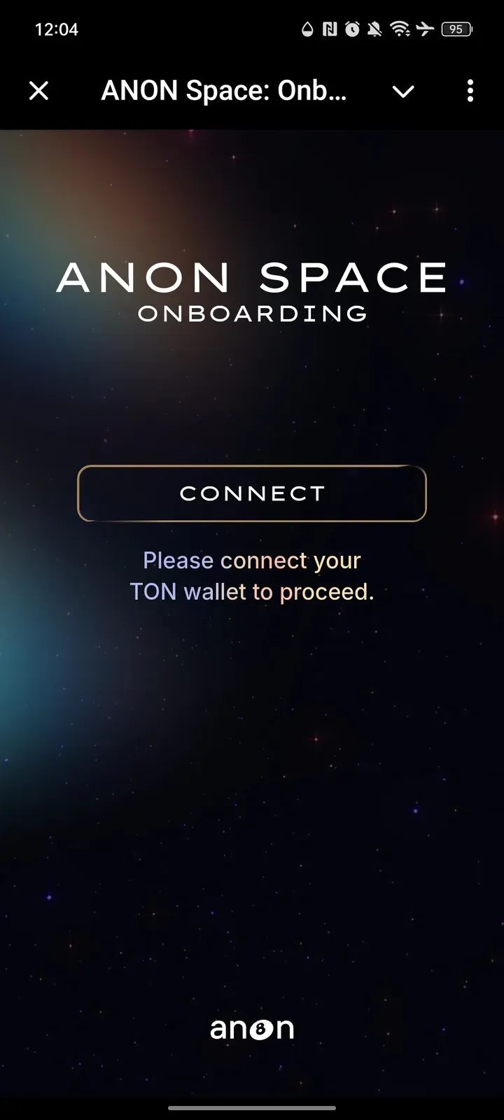 ANON Space: Onboarding Telegram Screenshot 1