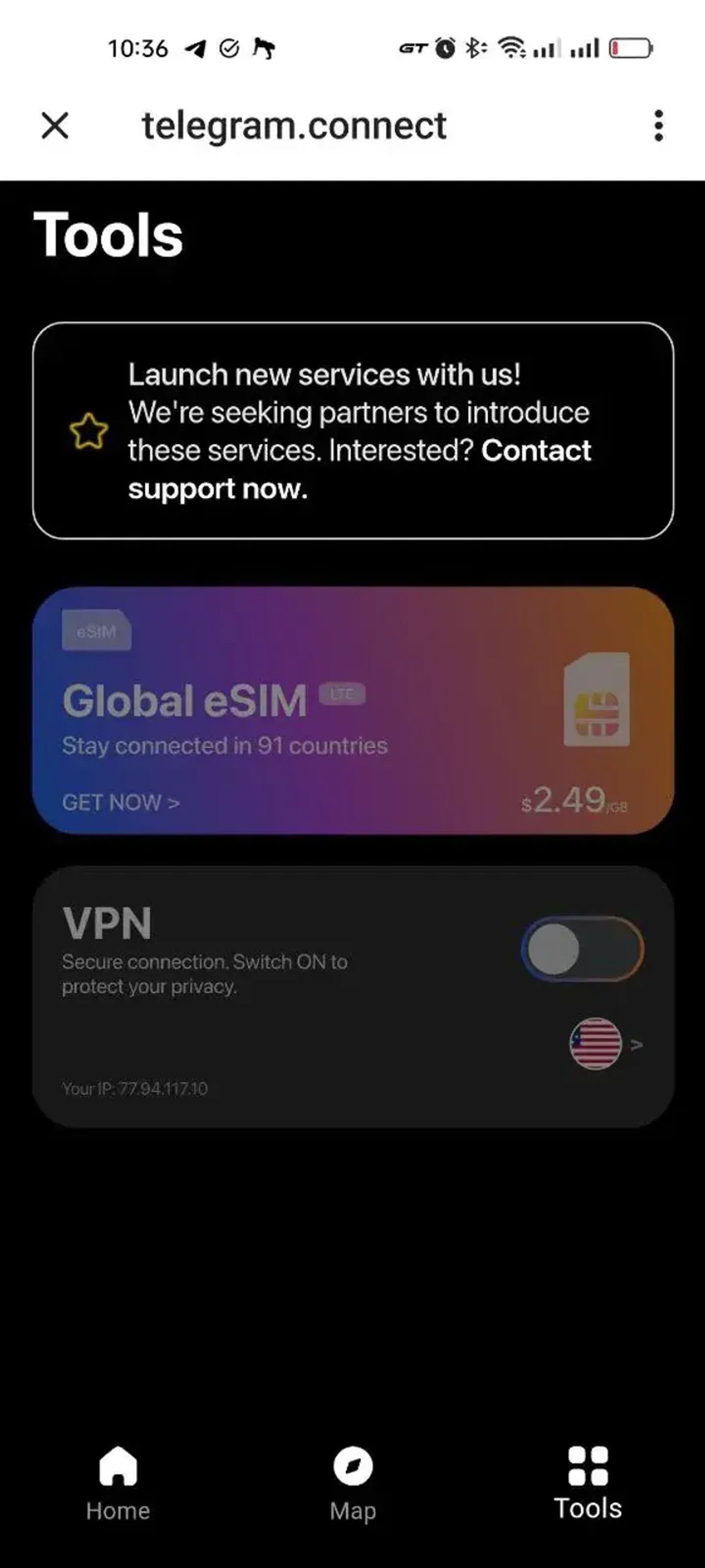 telegram.connect в Телеграм — скриншот 5