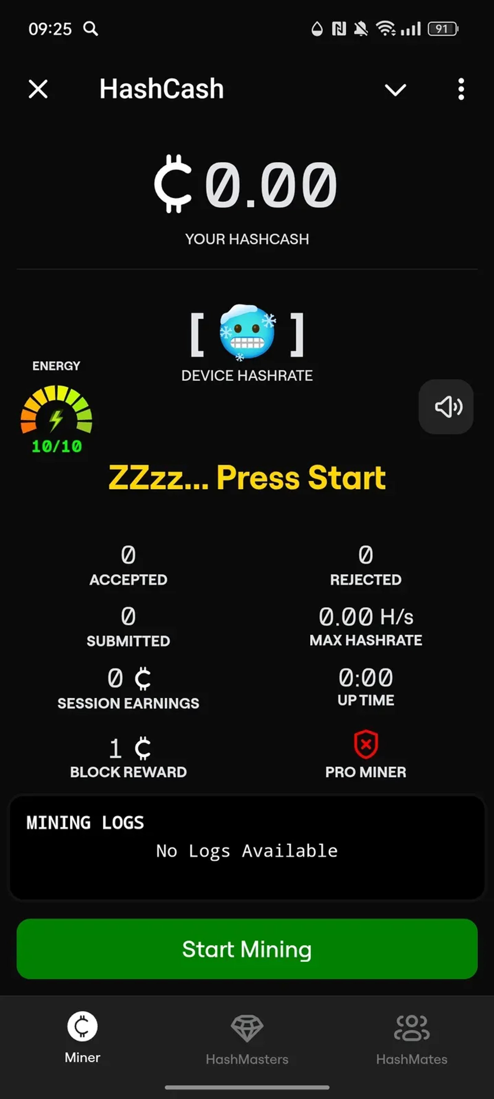 HashCash в Телеграм — скриншот 1