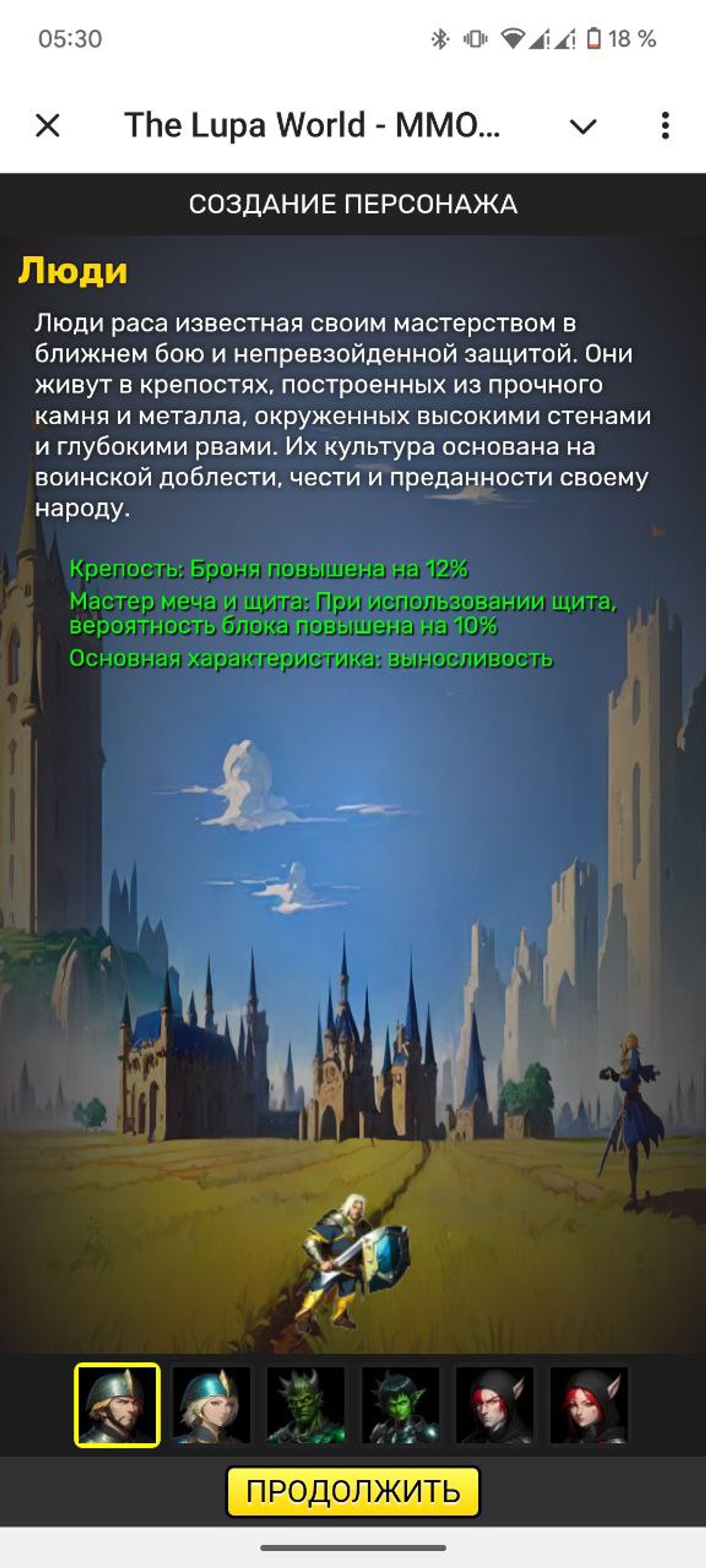 The Lupa World ММОРПГ в Телеграм Раса Люди