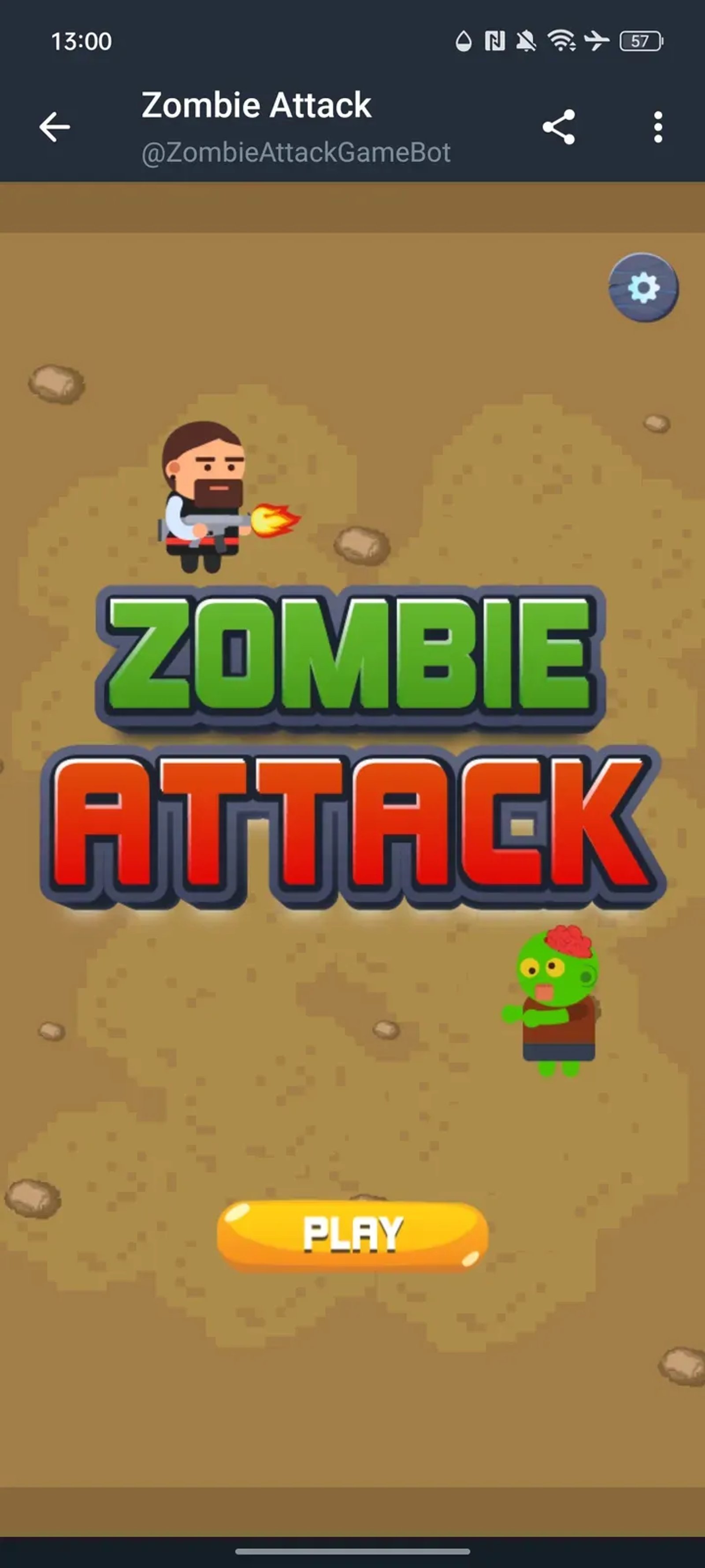 Zombie Attack Game в Телеграм — скриншот 1