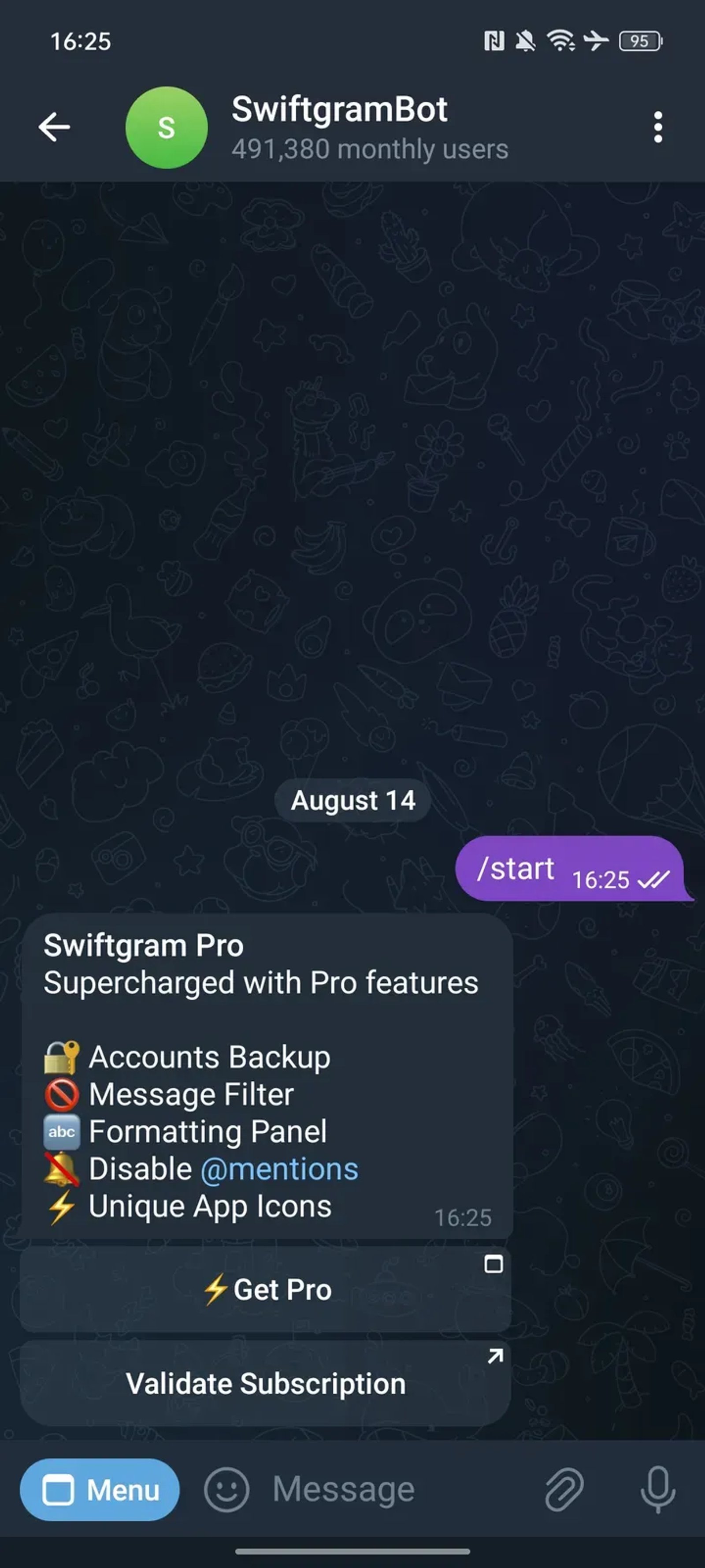 SwiftgramBot в Телеграм — скриншот 2