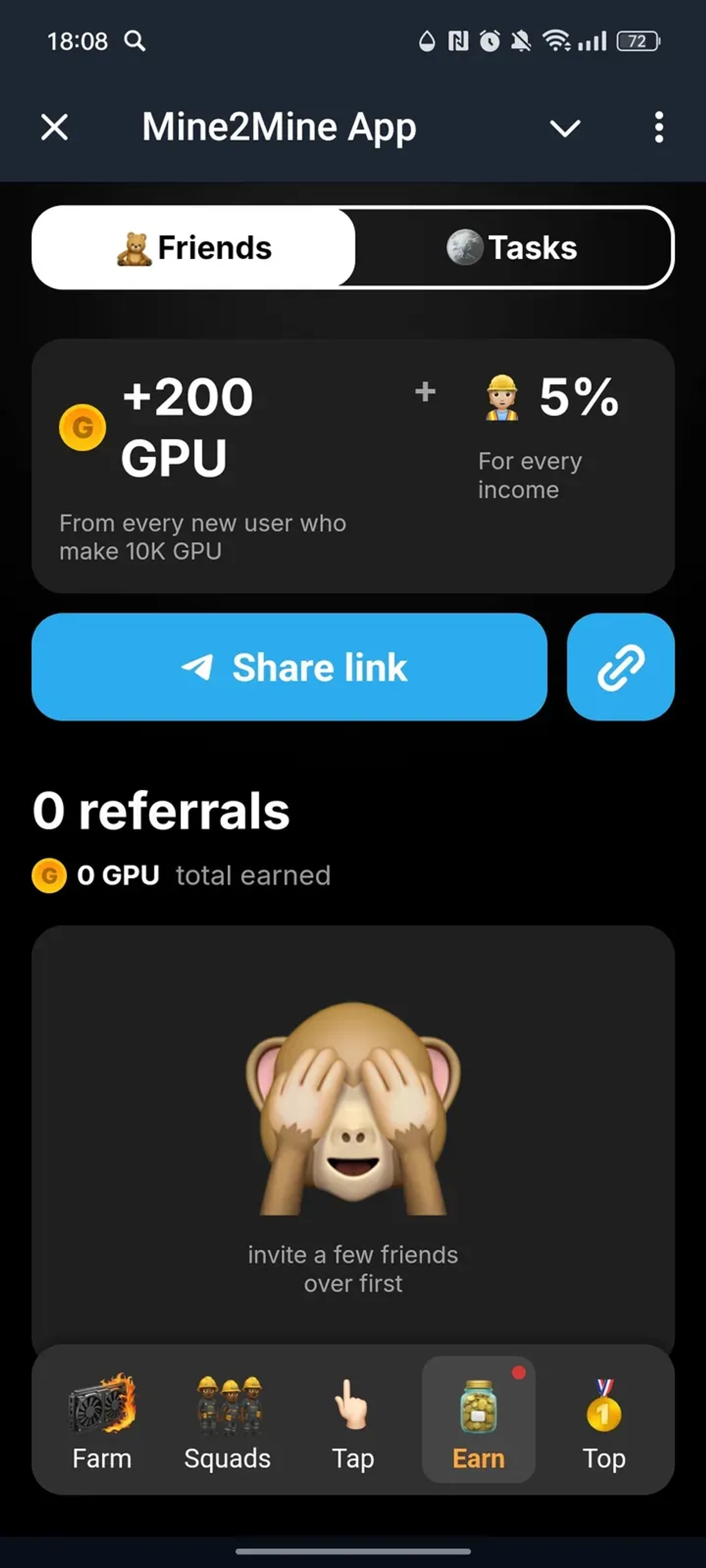 Mine2Mine App в Телеграм — скриншот 4