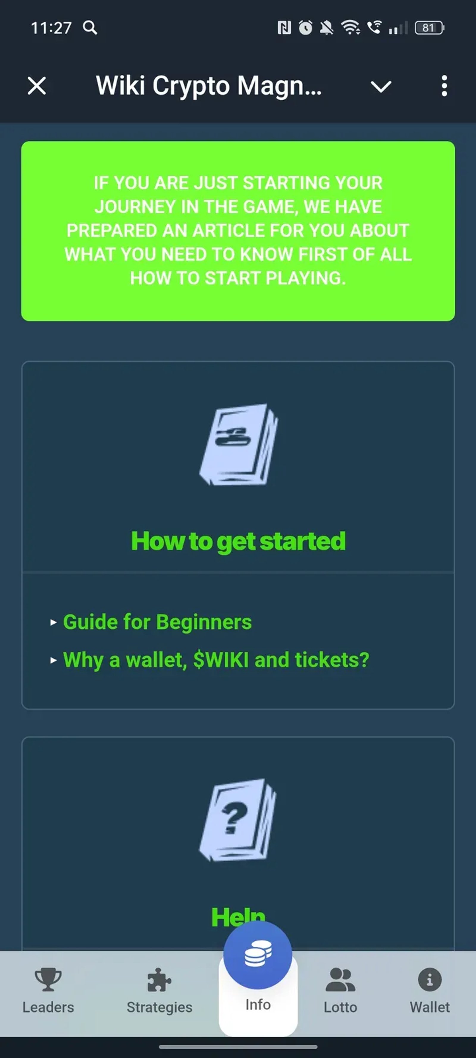 Wiki Crypto Magnate в Телеграм — скриншот 1