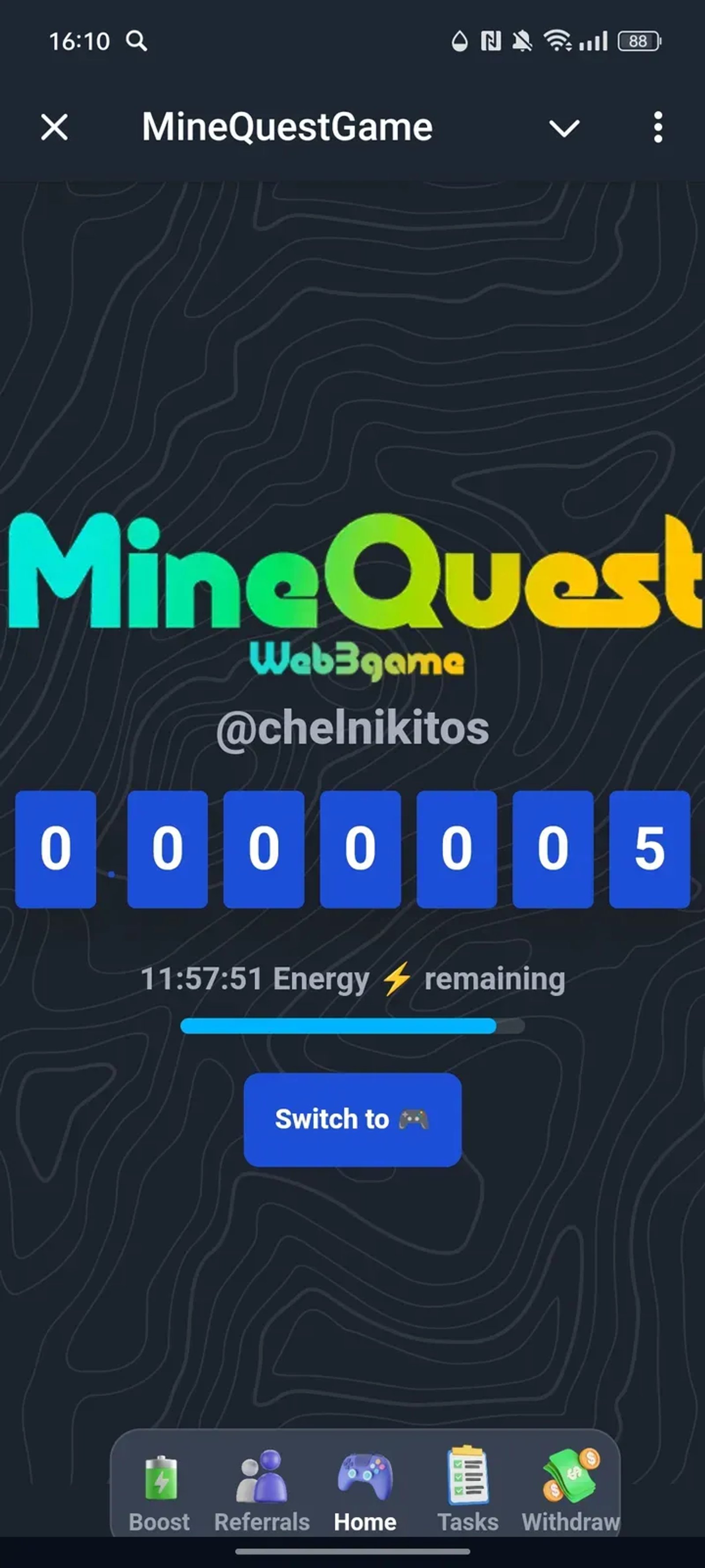 MineQuestGame Telegram Screenshot 1