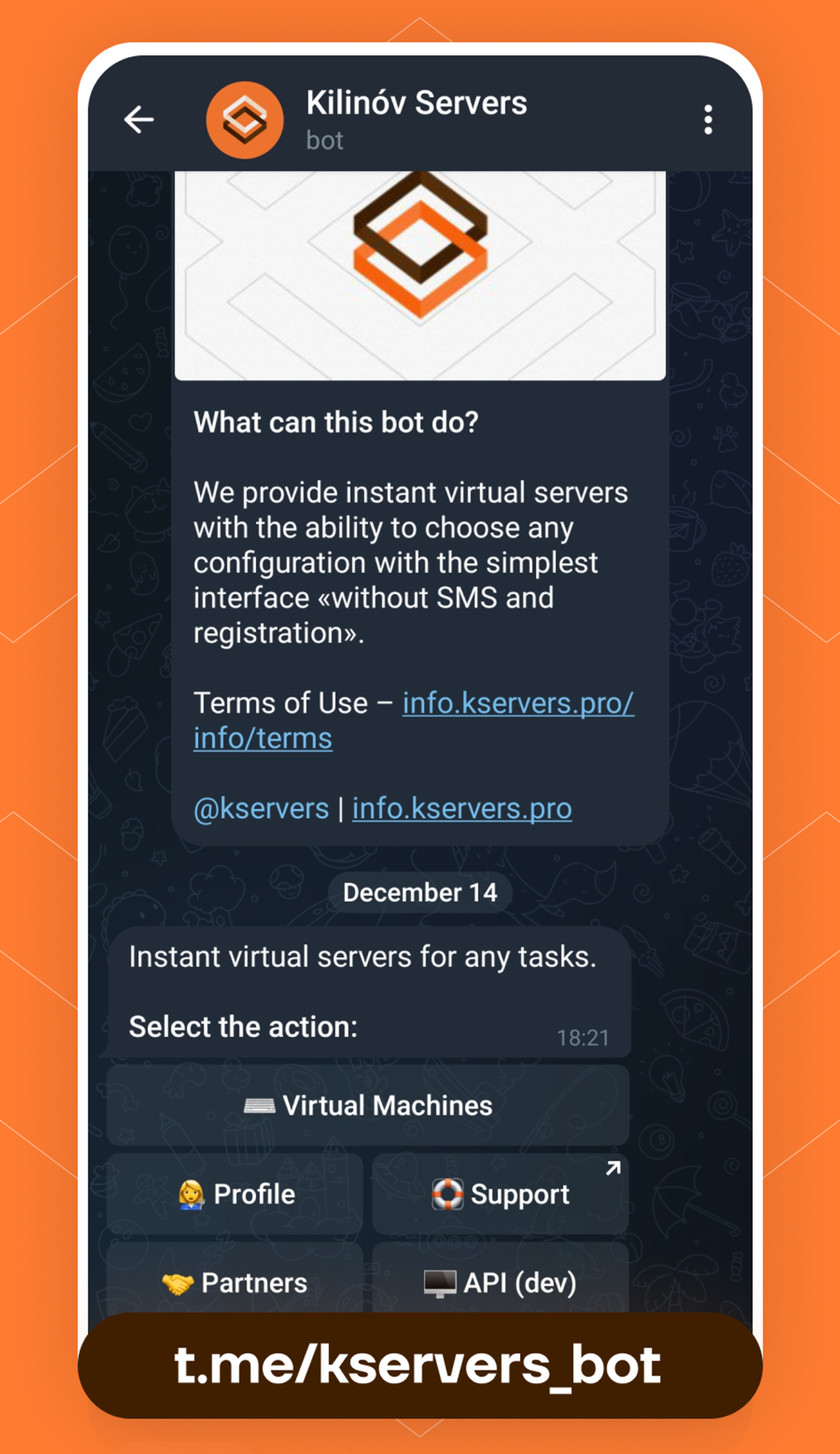 Kilinóv Servers в Телеграм — скриншот 1