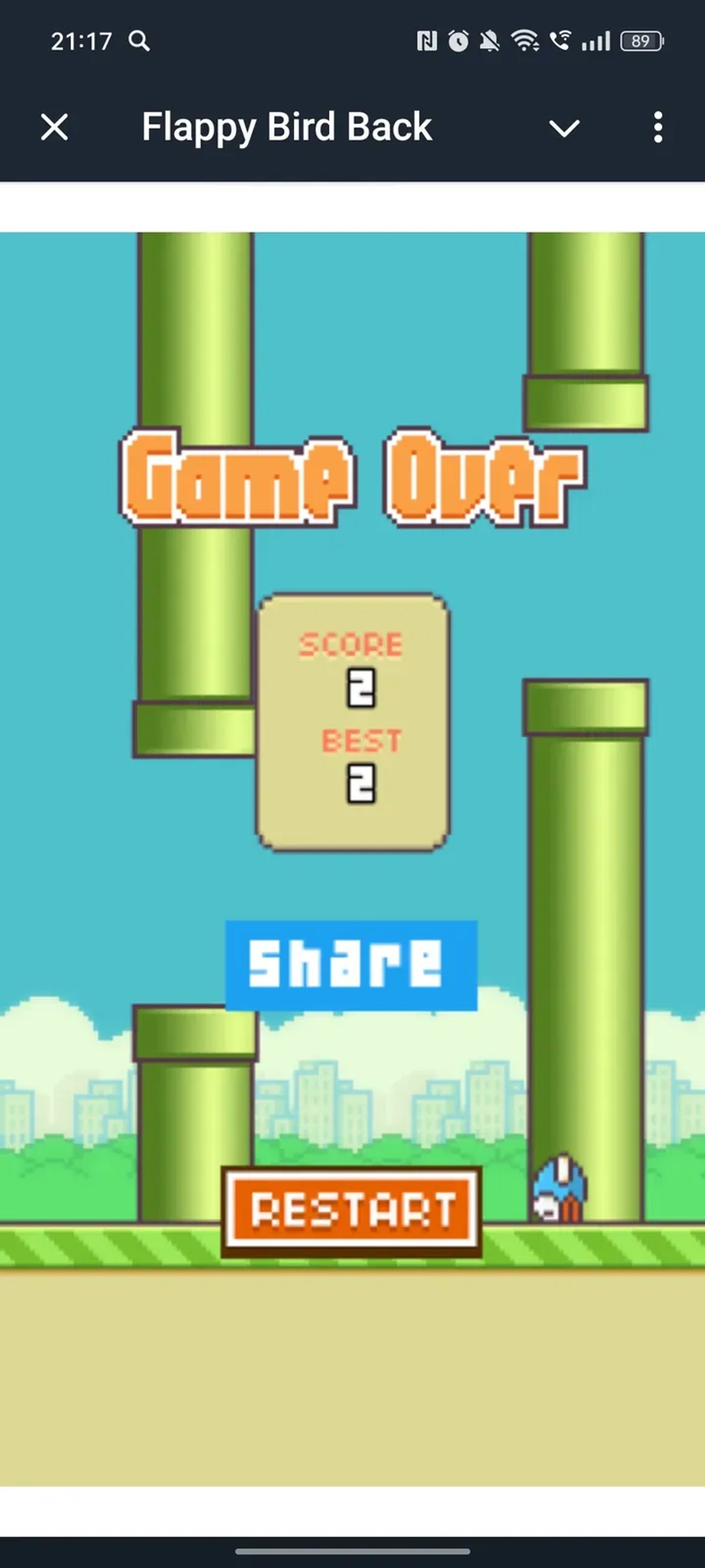 Flappy Bird Back в Телеграм — скриншот 3