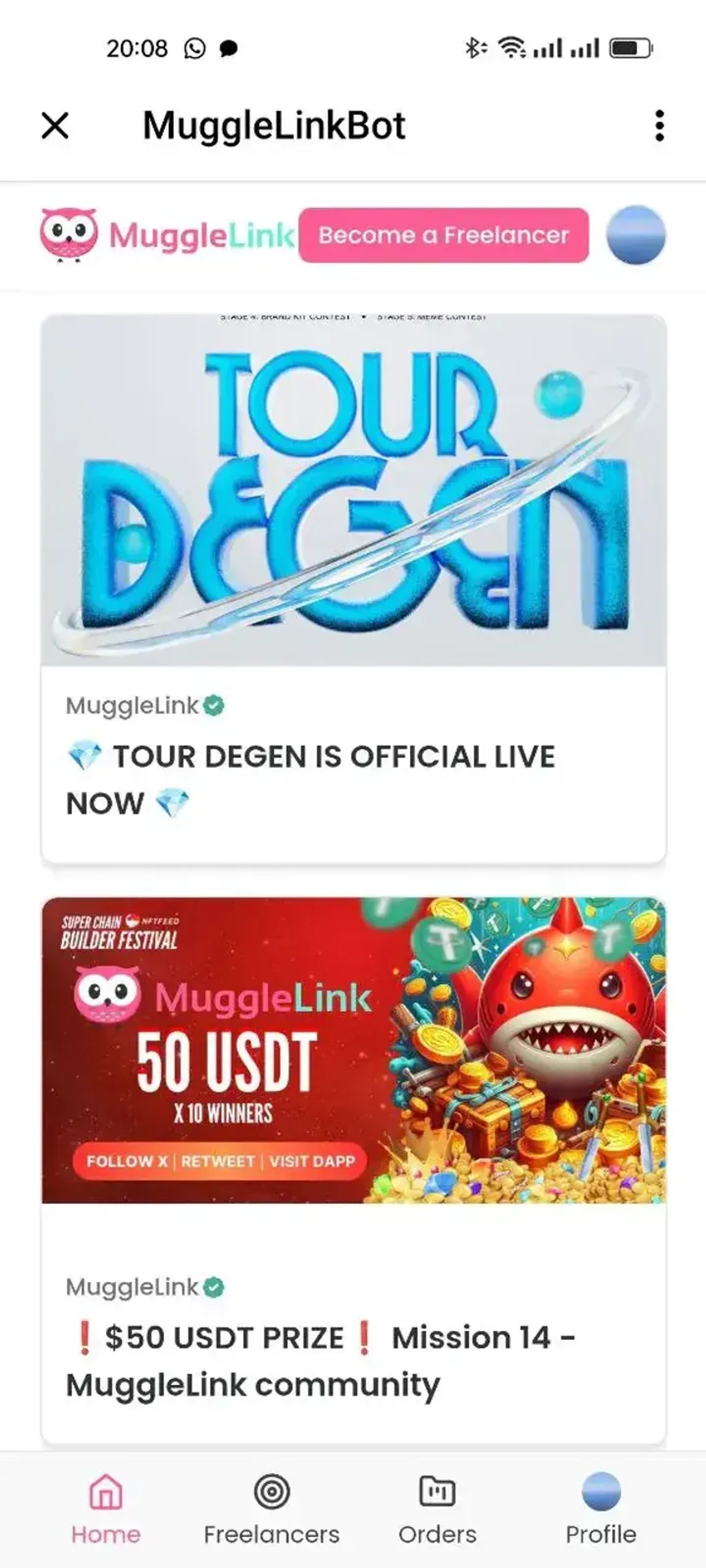 MuggleLink в Телеграм — скриншот 2
