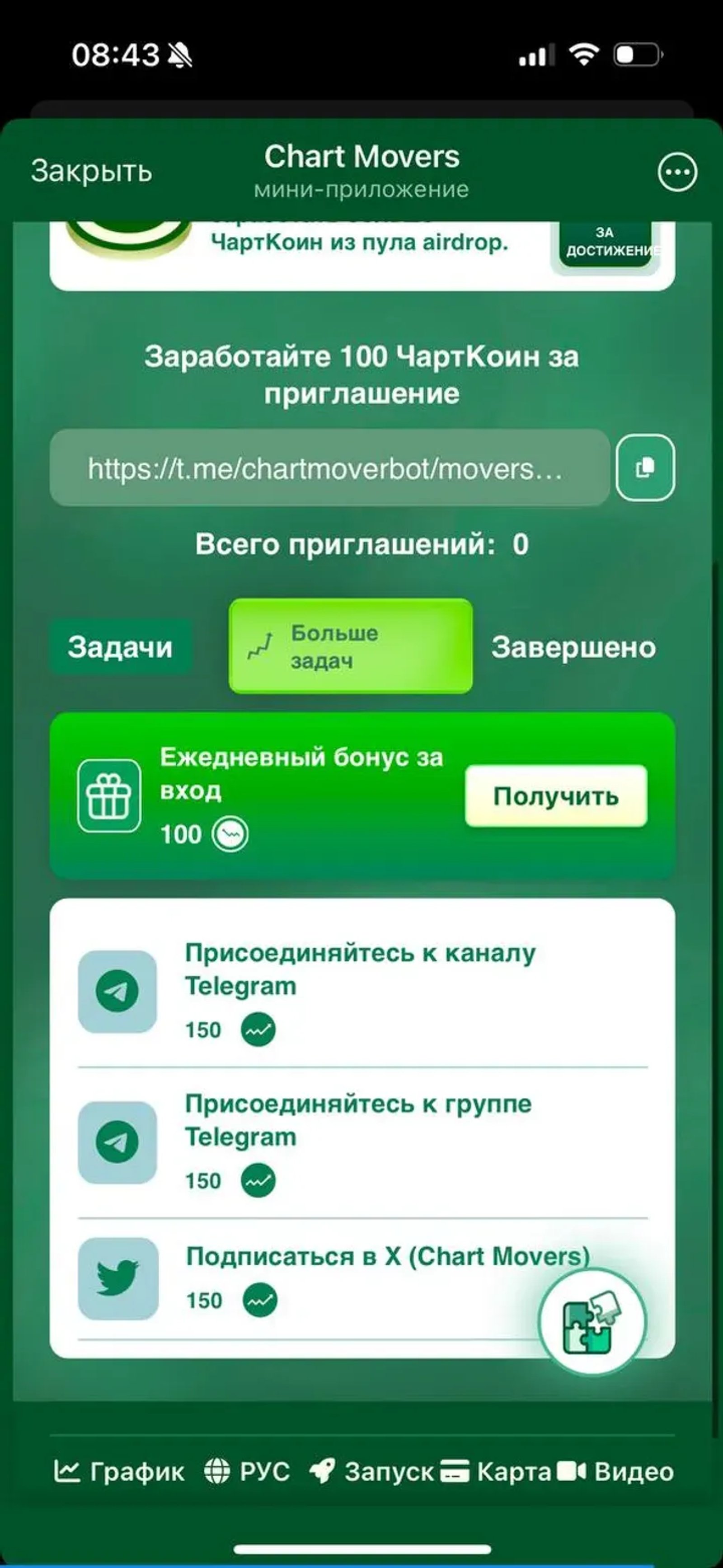 Chart Movers в Телеграм — скриншот 2