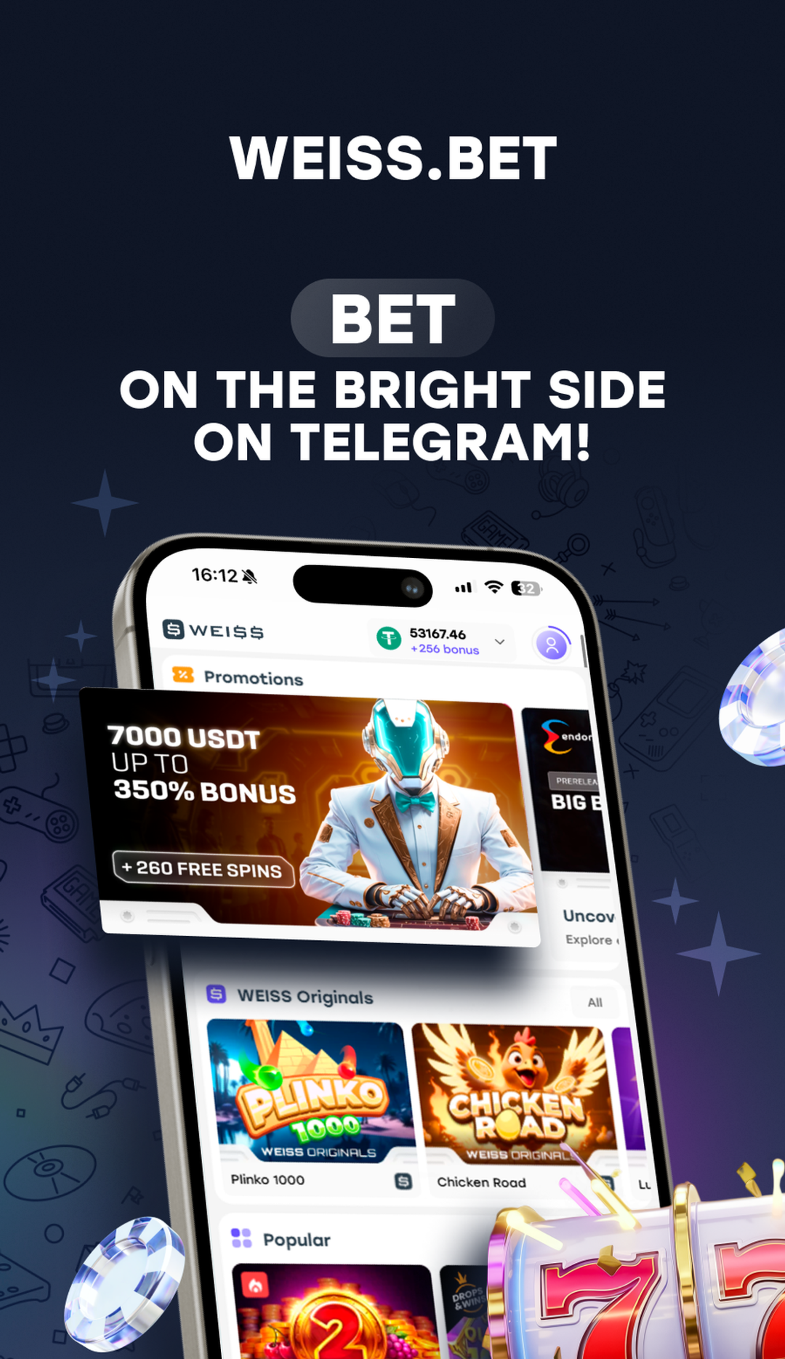 WEISS.BET 🎰 в Телеграм — скриншот 1