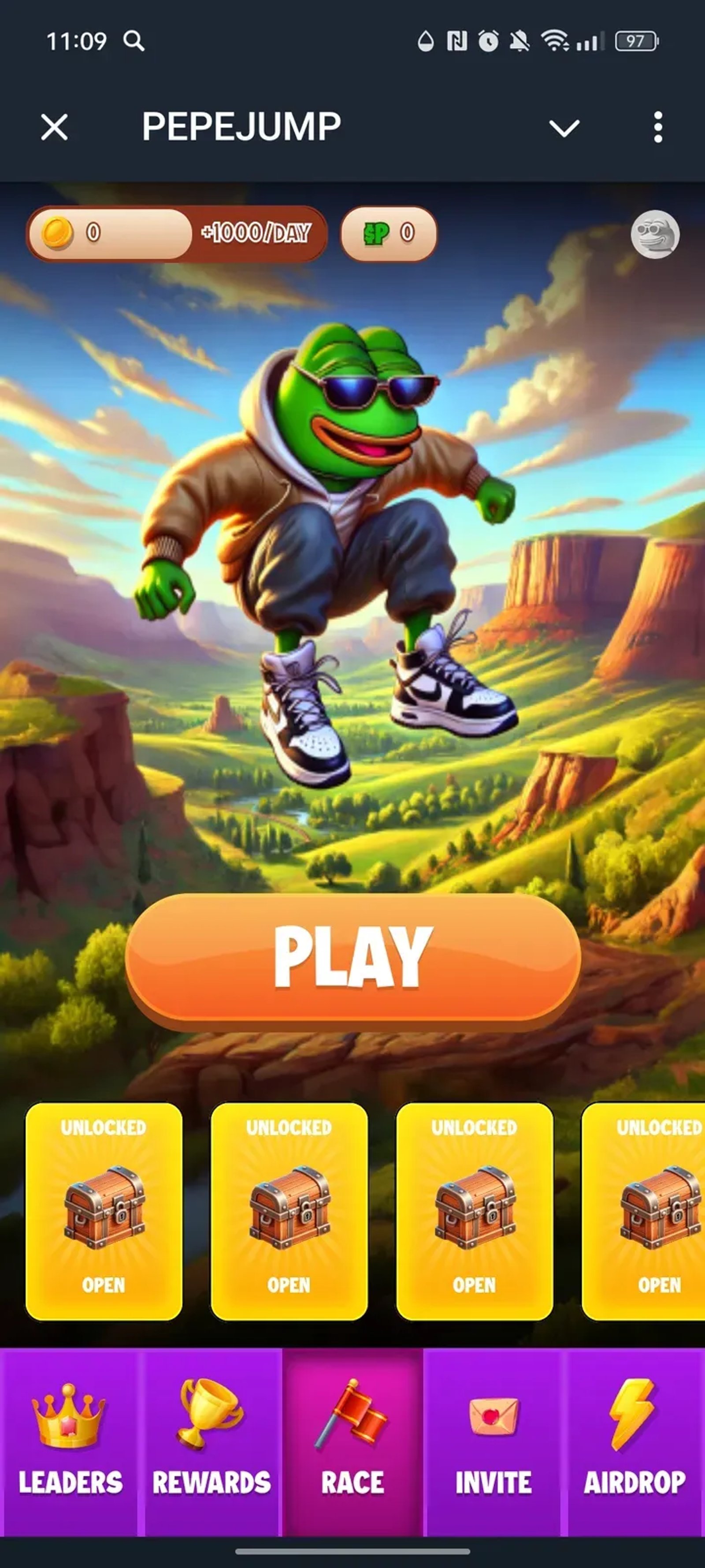 PEPEJUMP в Телеграм — скриншот 1