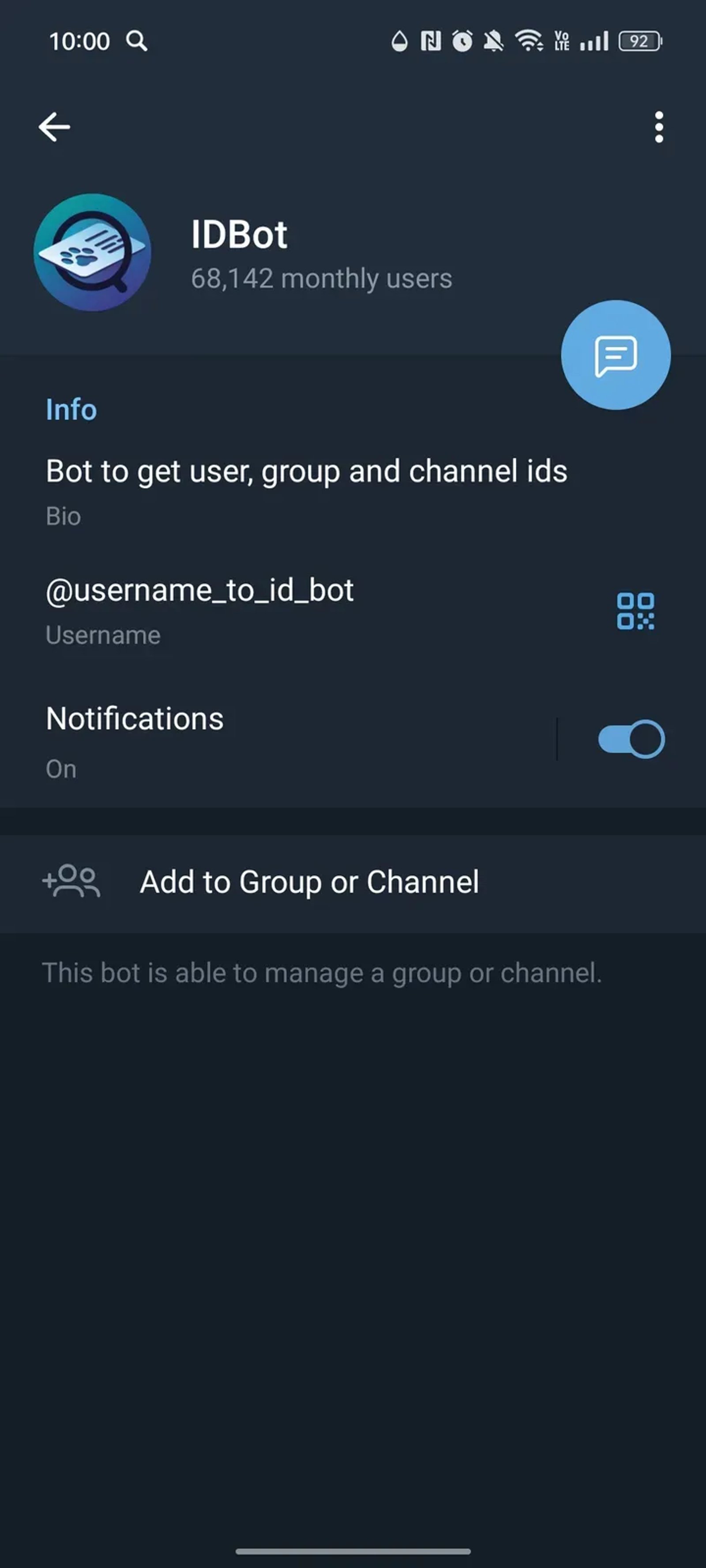 IDBot в Телеграм — скриншот 2