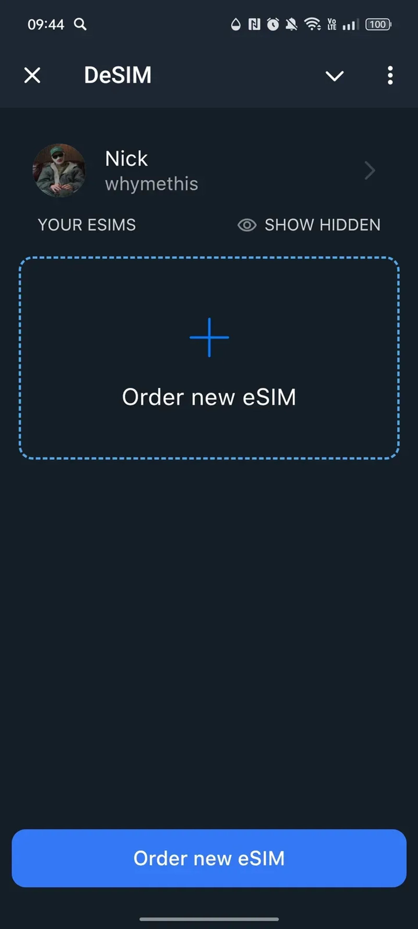 DeSIM в Телеграм — скриншот 1