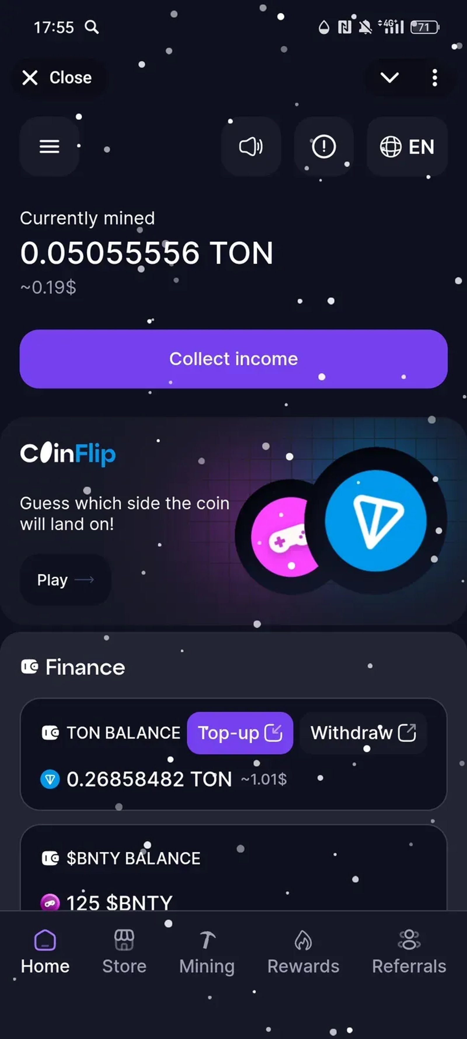 Bounty Hash в Телеграм — скриншот 1