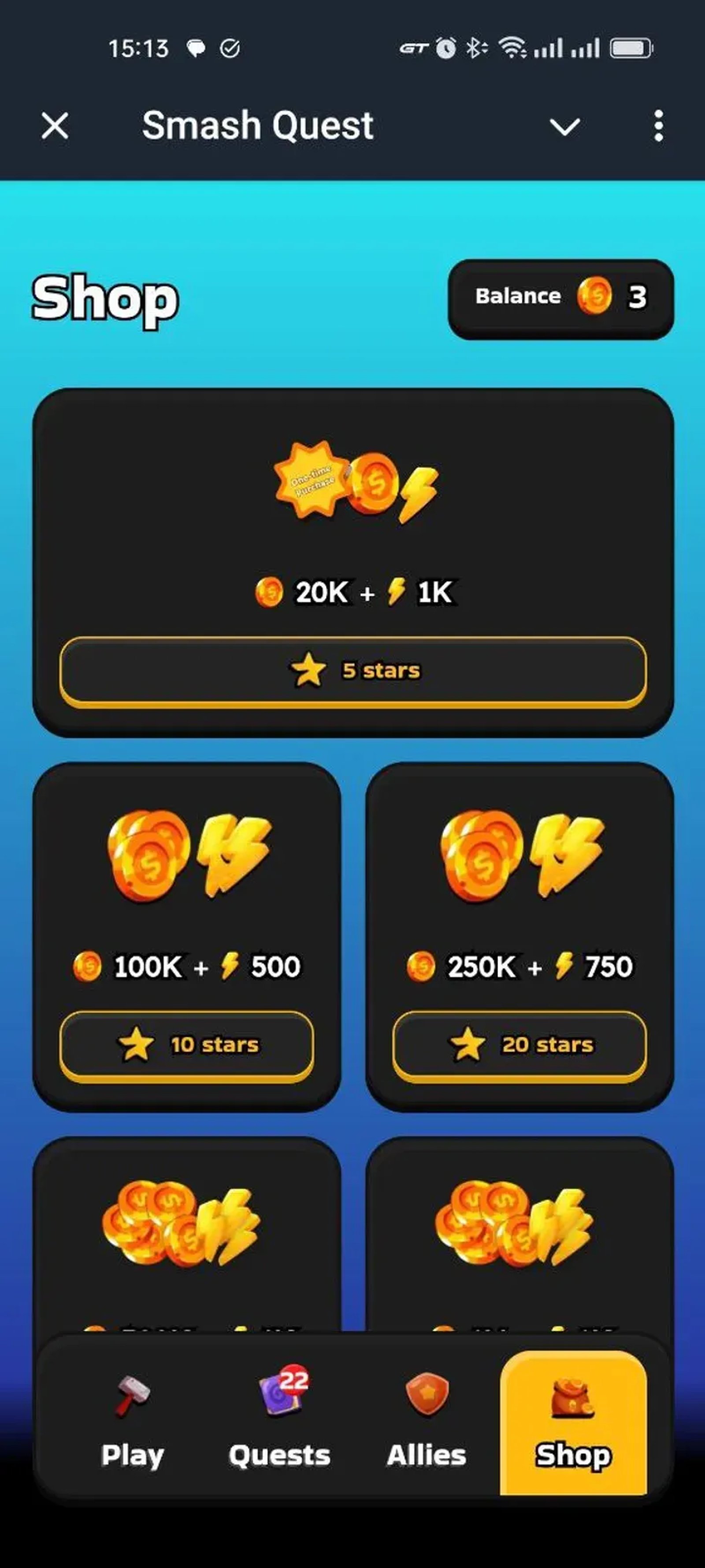 Smash Quest в Телеграм — скриншот 1