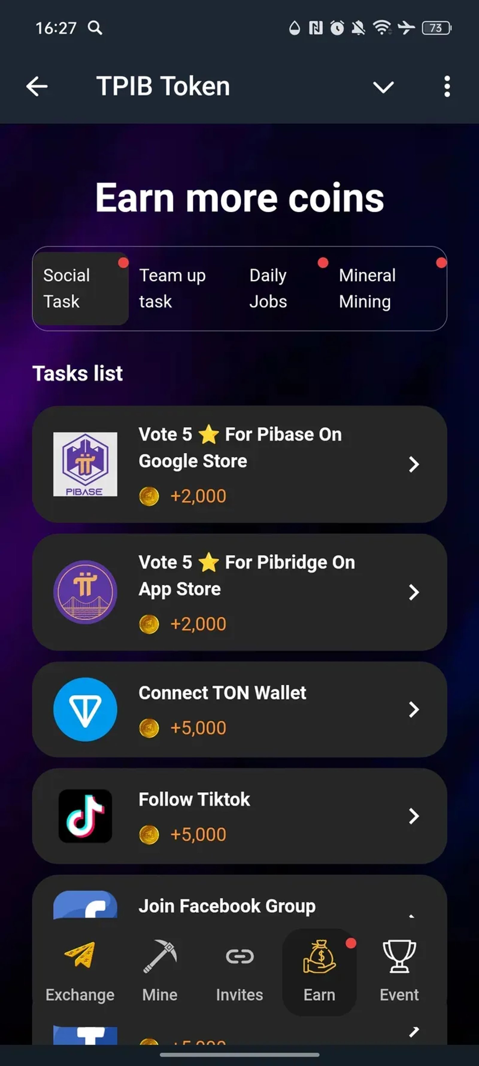 TPIB Token в Телеграм — скриншот 4